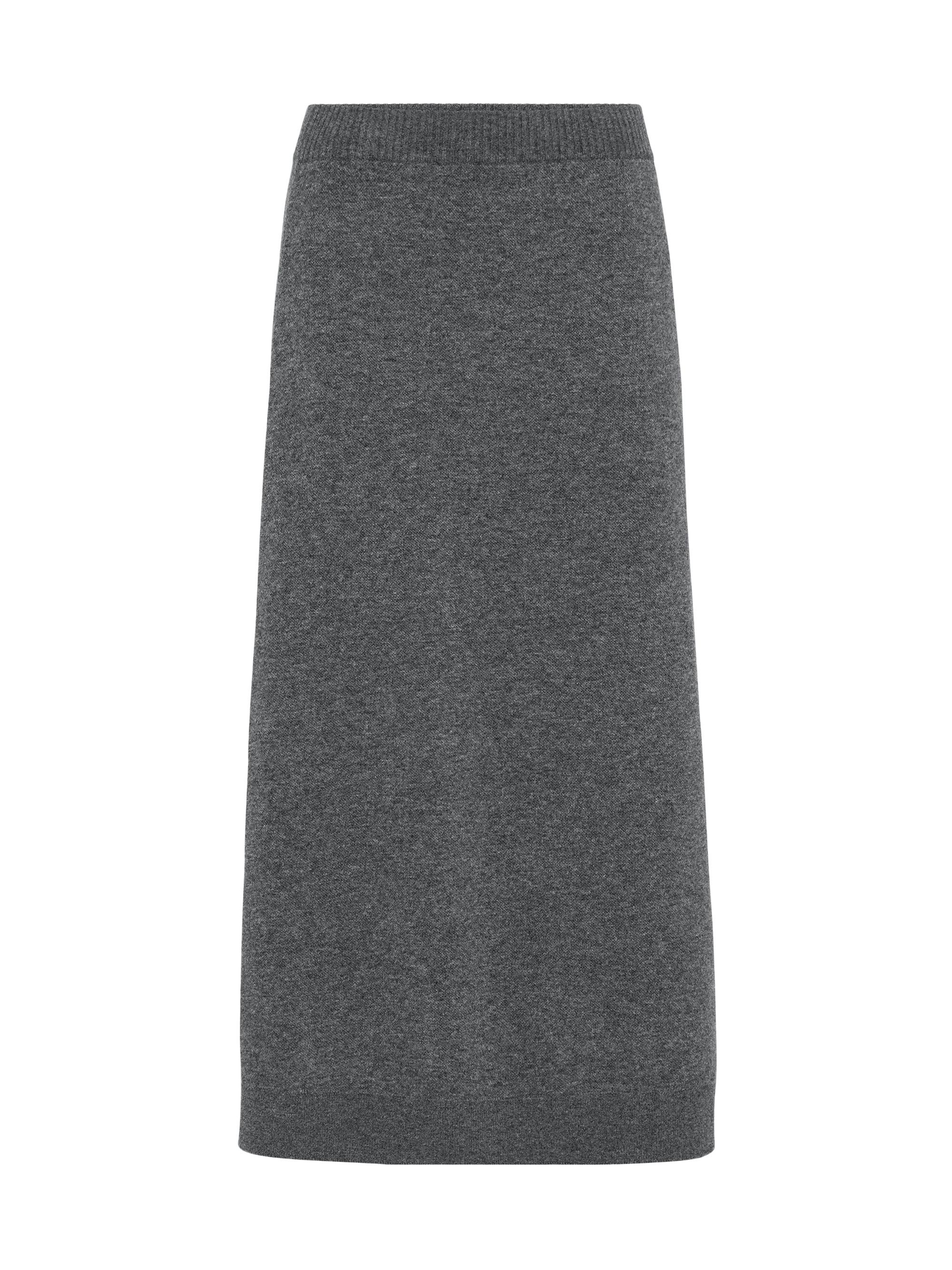 Brunello Cucinelli Women's Cashmere Double Knit Midi Skirt - Lead