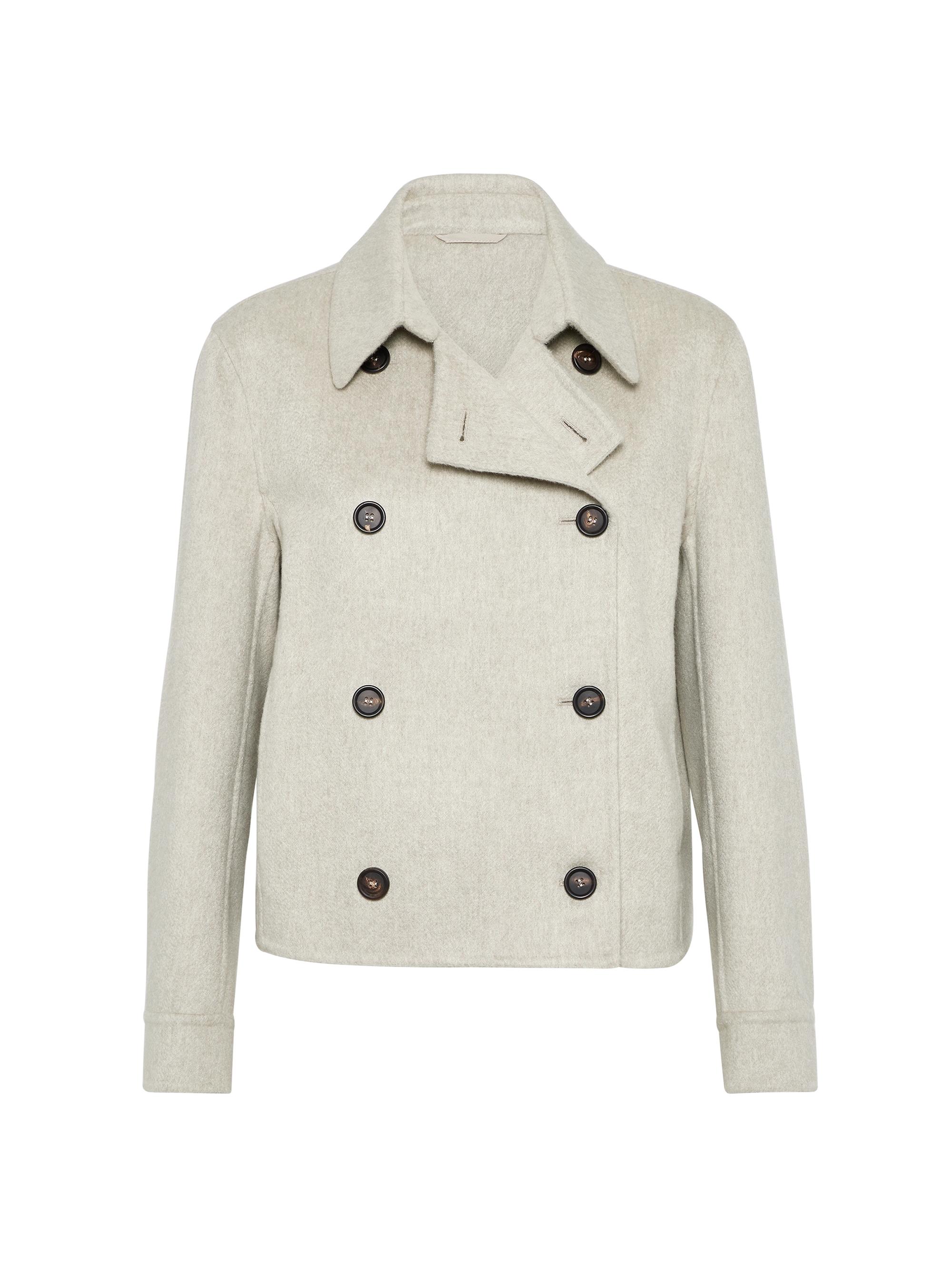 Brunello Cucinelli Women's Hand Crafted Cropped Pea Coat - Cool Beige