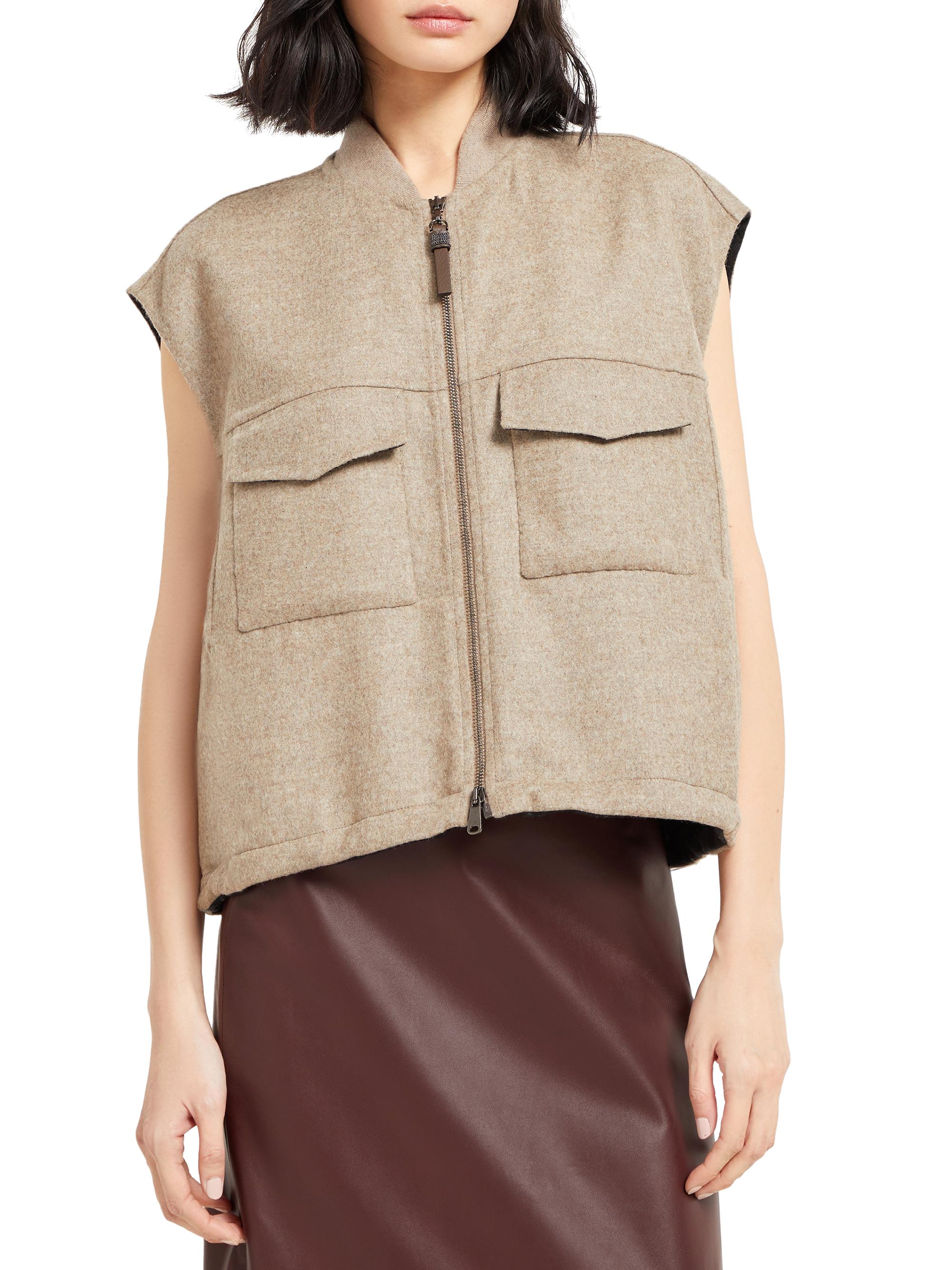 Brunello Cucinelli Hand Crafted Virgin Wool Double Cloth Vest