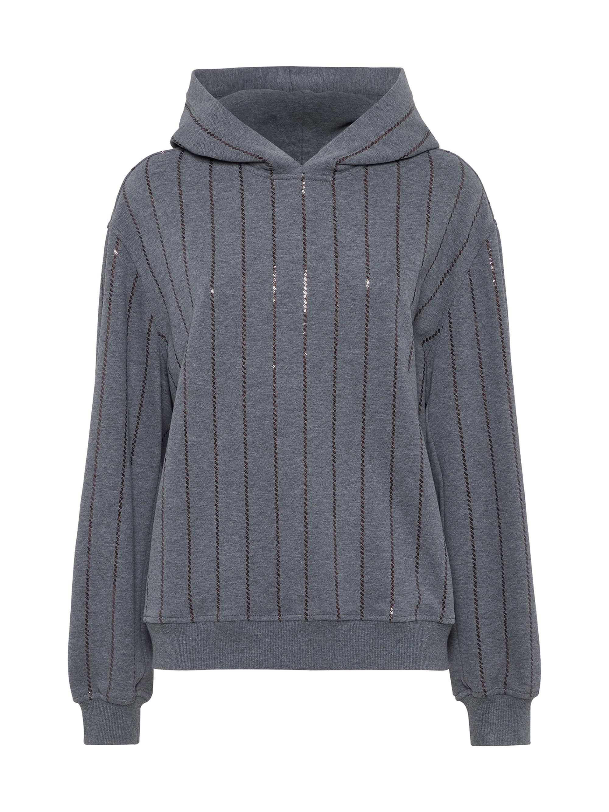 Brunello Cucinelli Women's Cotton Smooth French Terry Hooded Sweatshirt - Lead