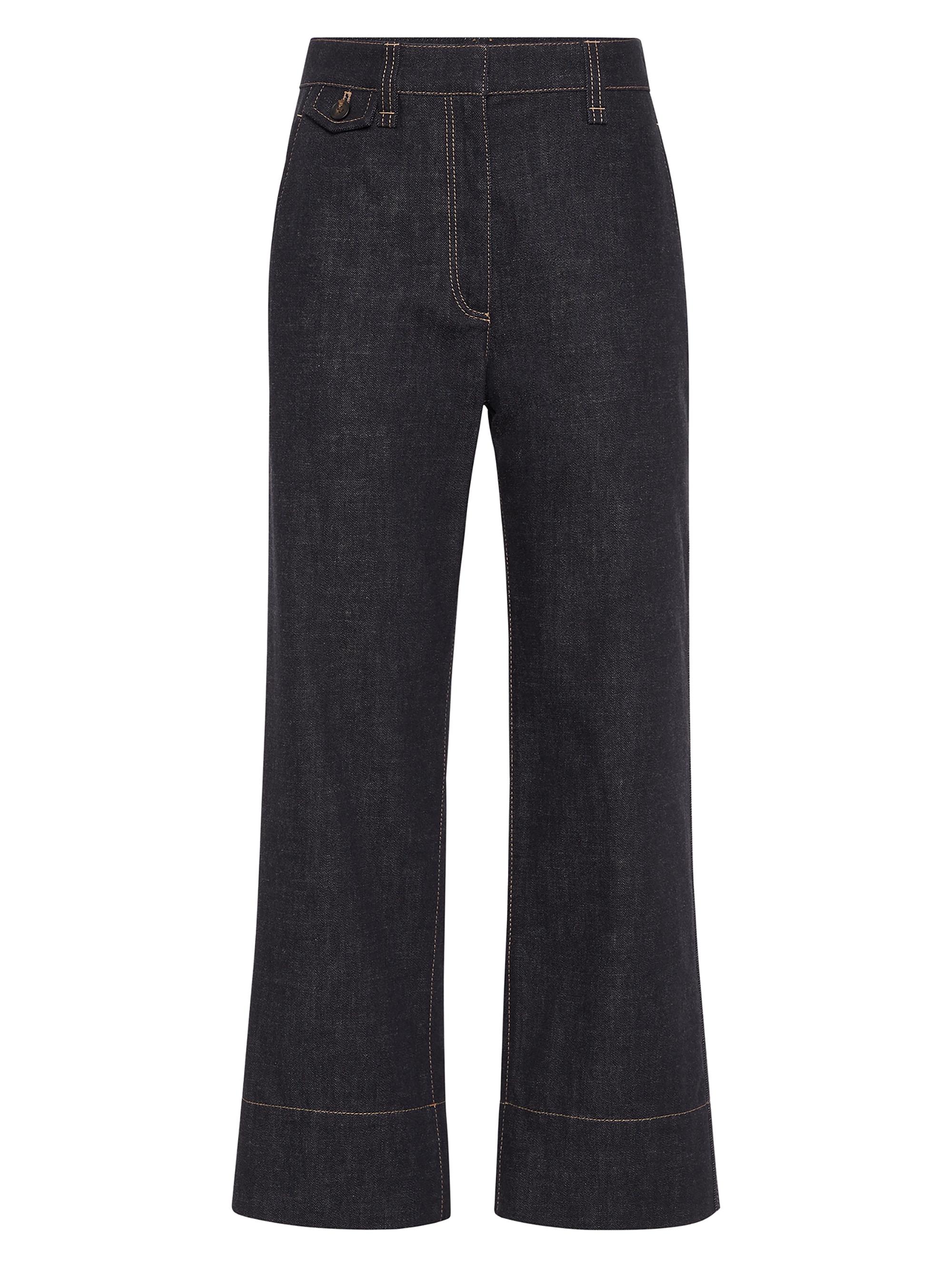 Brunello Cucinelli Women's No Fade Denim Sartorial Square Trousers - Dark Denim