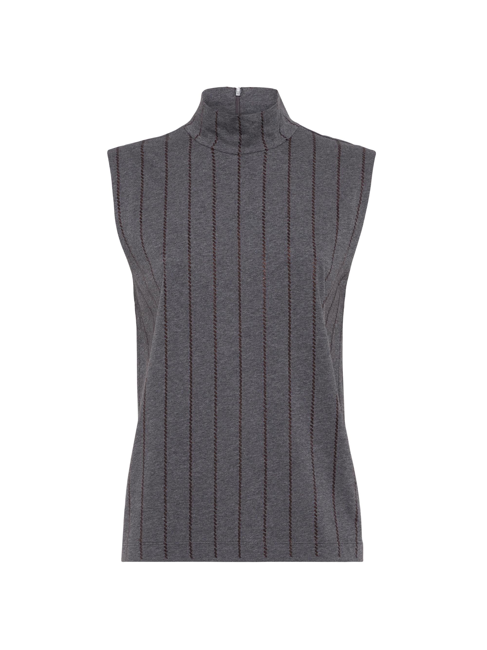 Brunello Cucinelli Women's Cotton Jersey Turtleneck Top - Lead