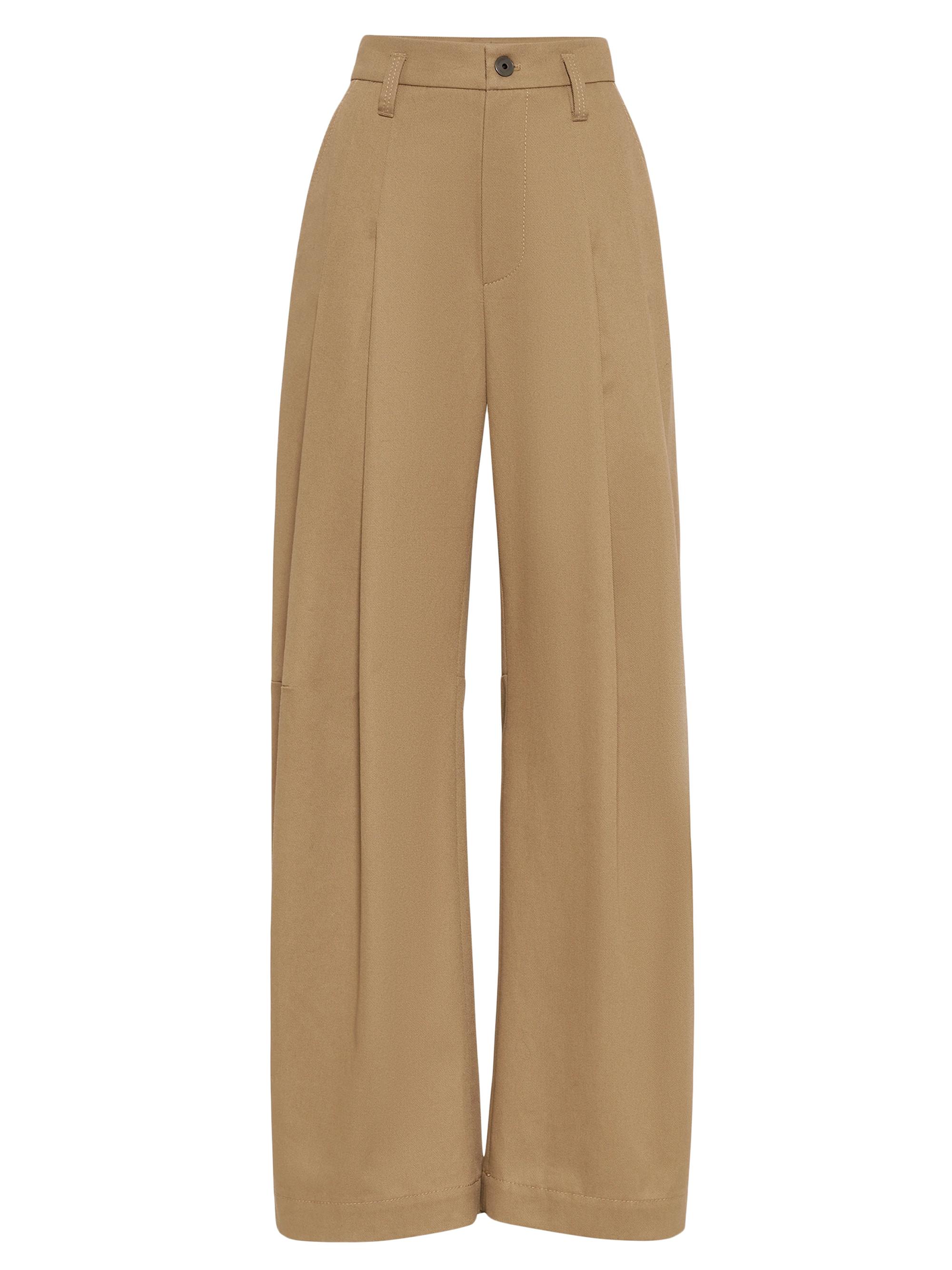Brunello Cucinelli Women's Dyed Denim Five Pocket Baggy Trousers - Camel