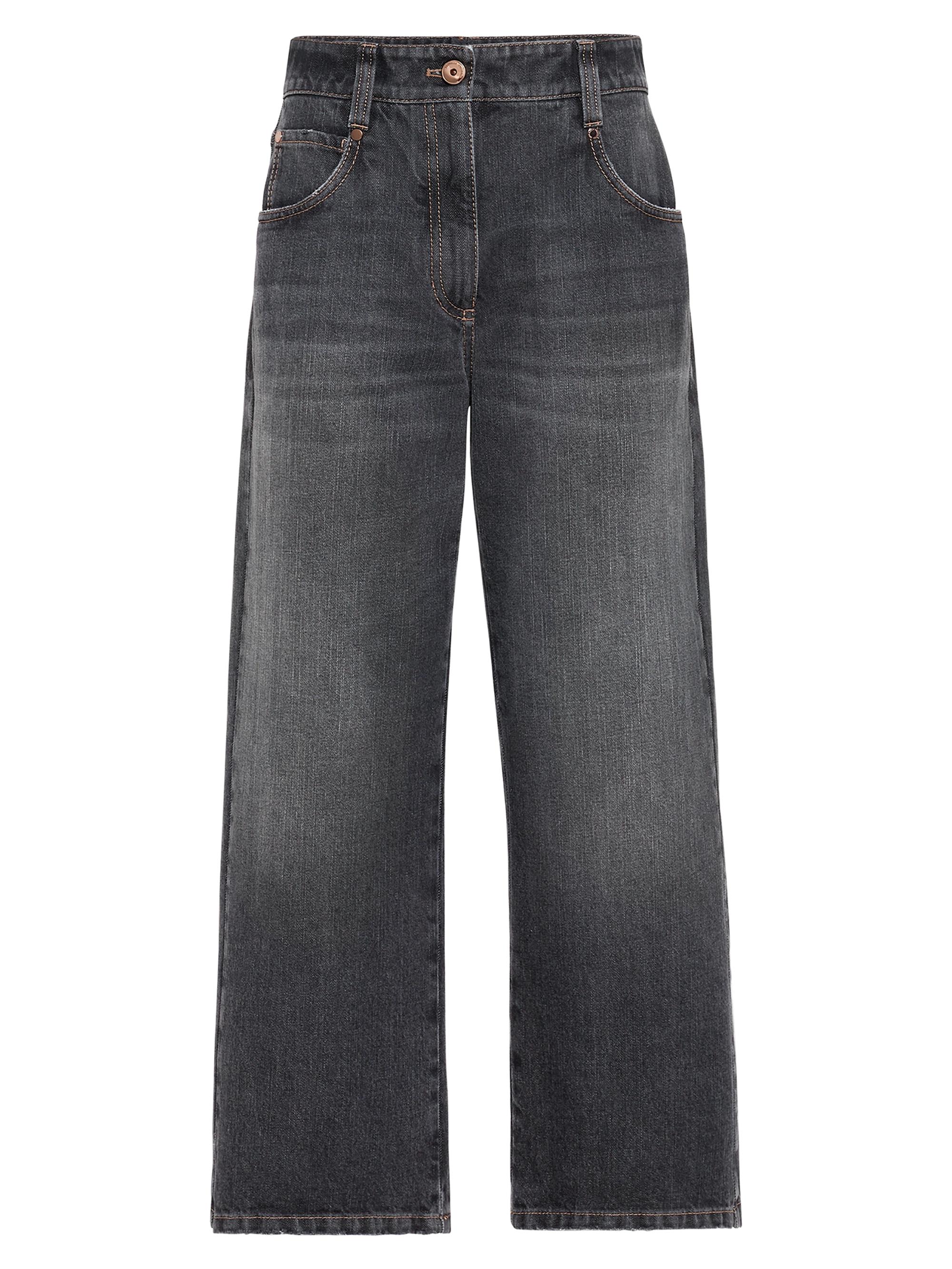 Brunello Cucinelli Women's Authentic Denim Square Trousers - Dark Grey