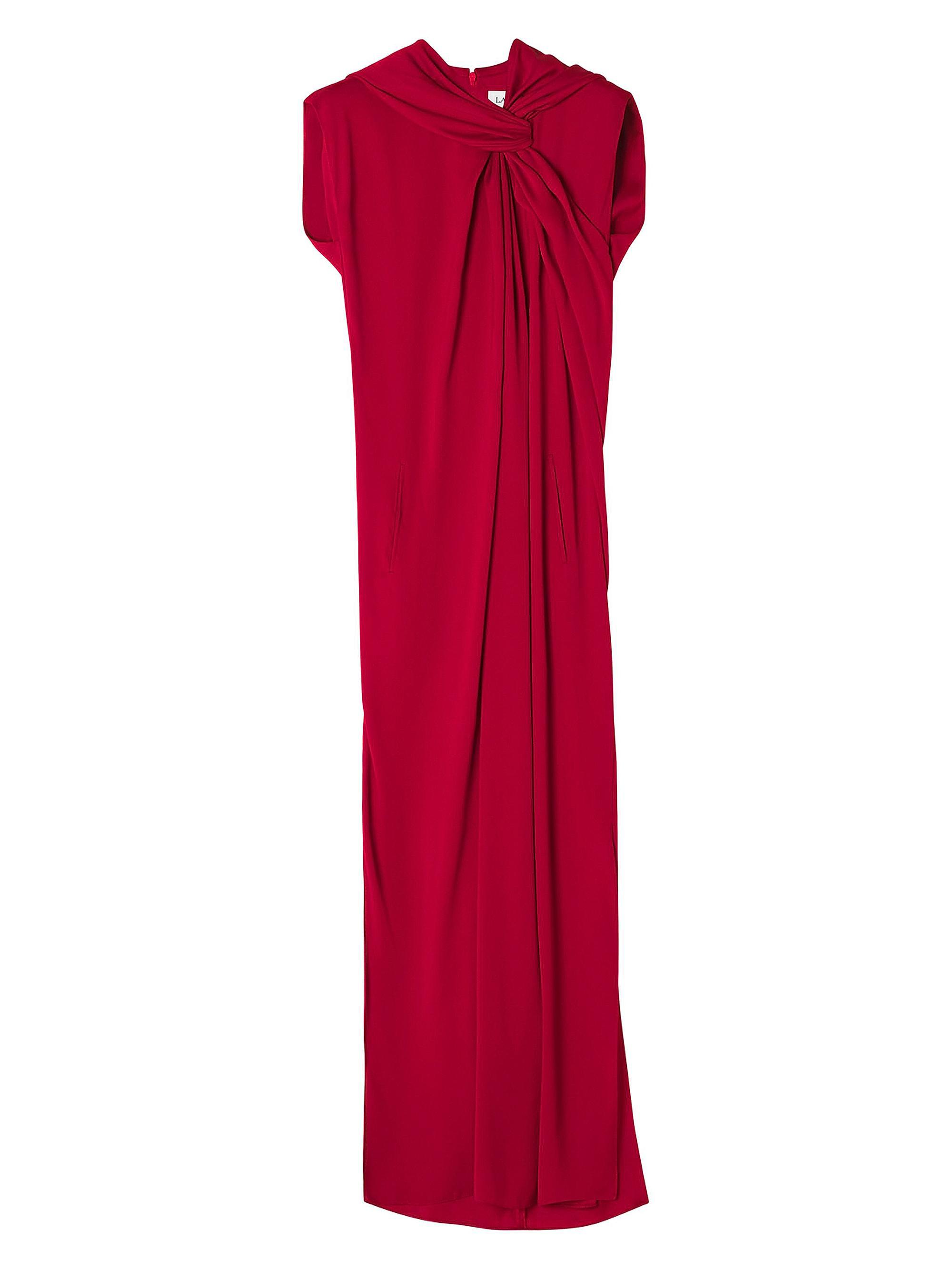 Long Knotted Dress in Satin
