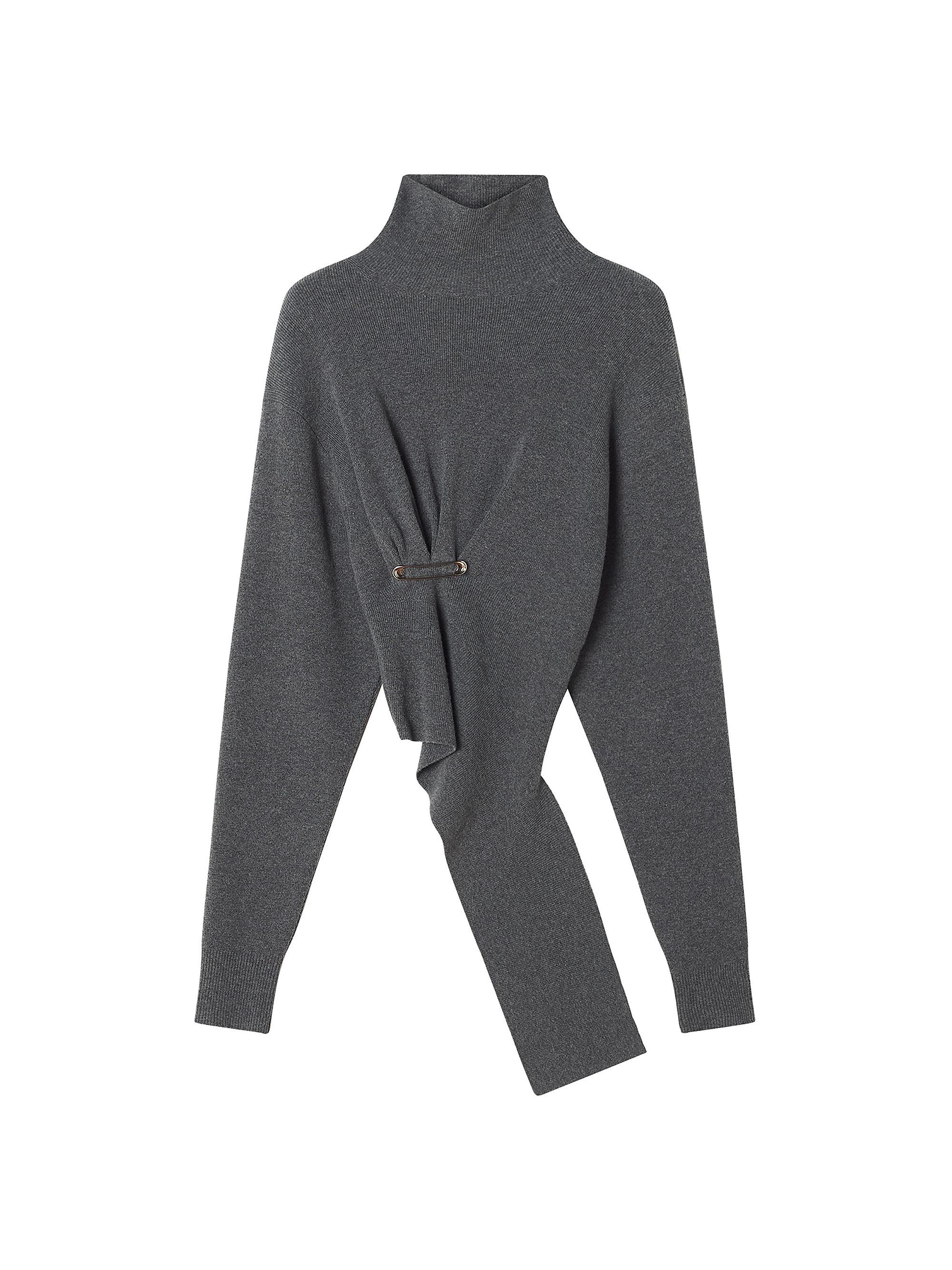 Lanvin Women's Draped Wool-Cashmere Sweater - Dove
