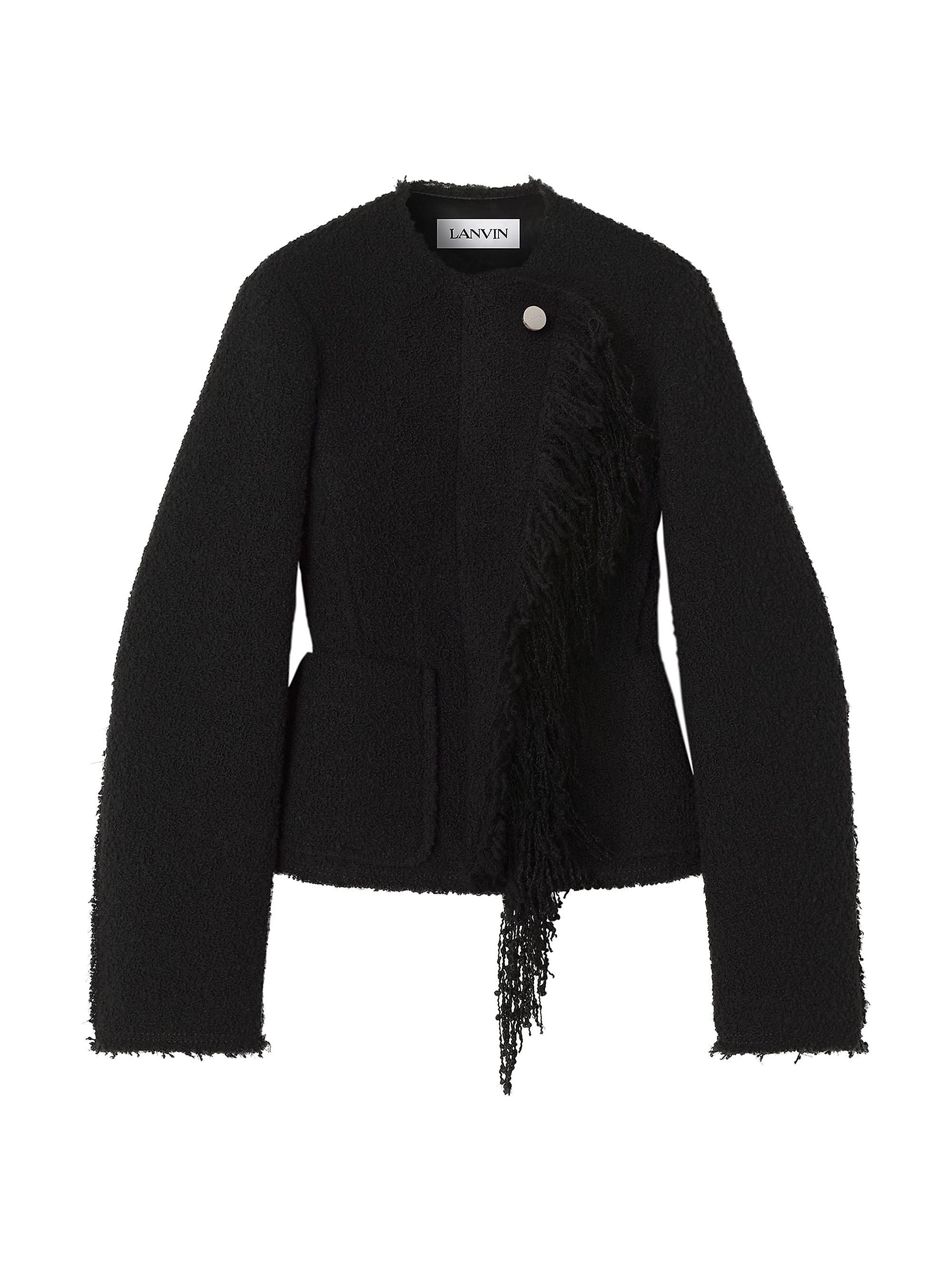 Lanvin Women's Asymmetrical Jacket in Boucle Wool - Black