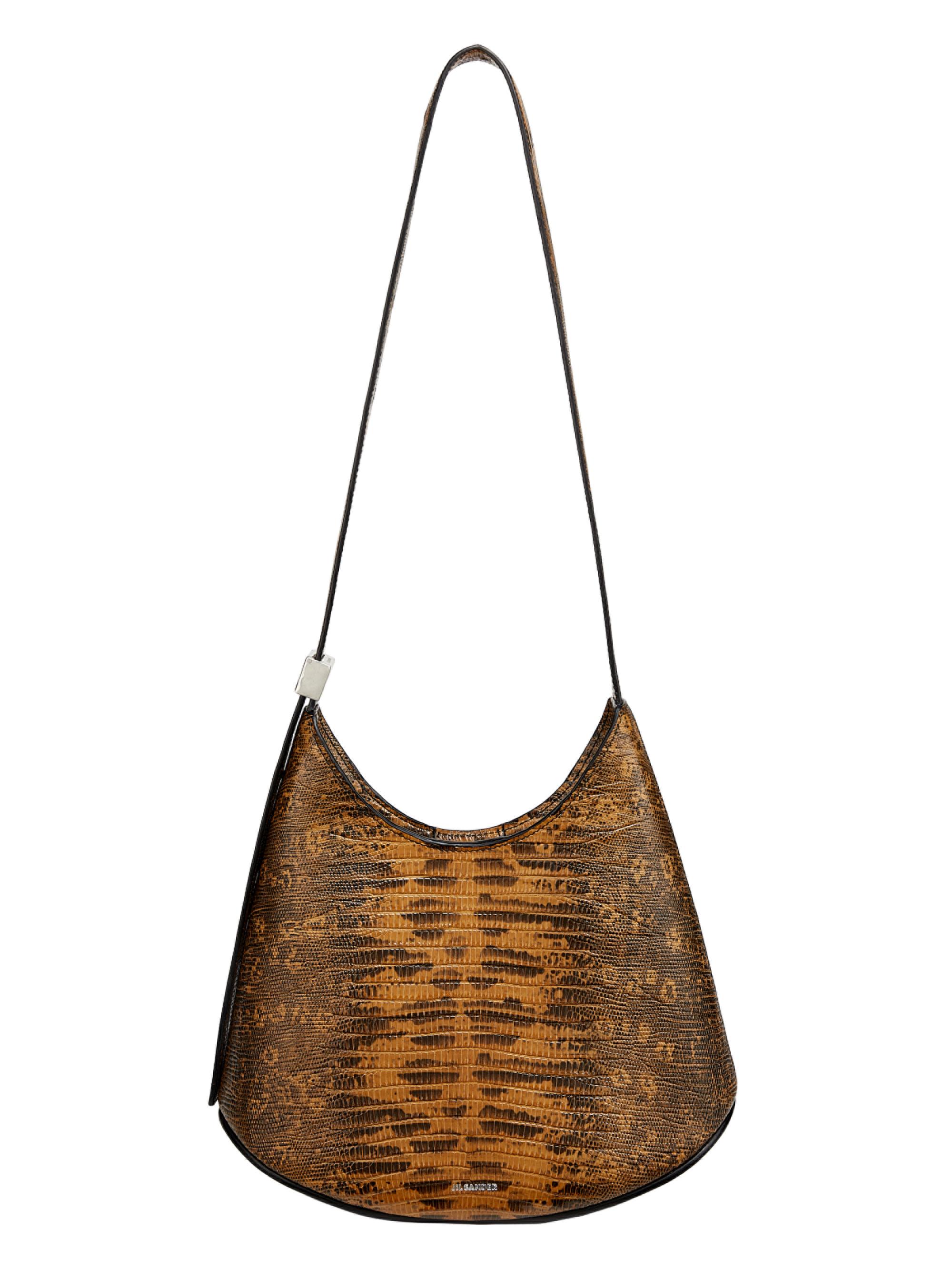 Jil Sander Women's Eldorado Embossed Leather Shoulder Bag - Bark