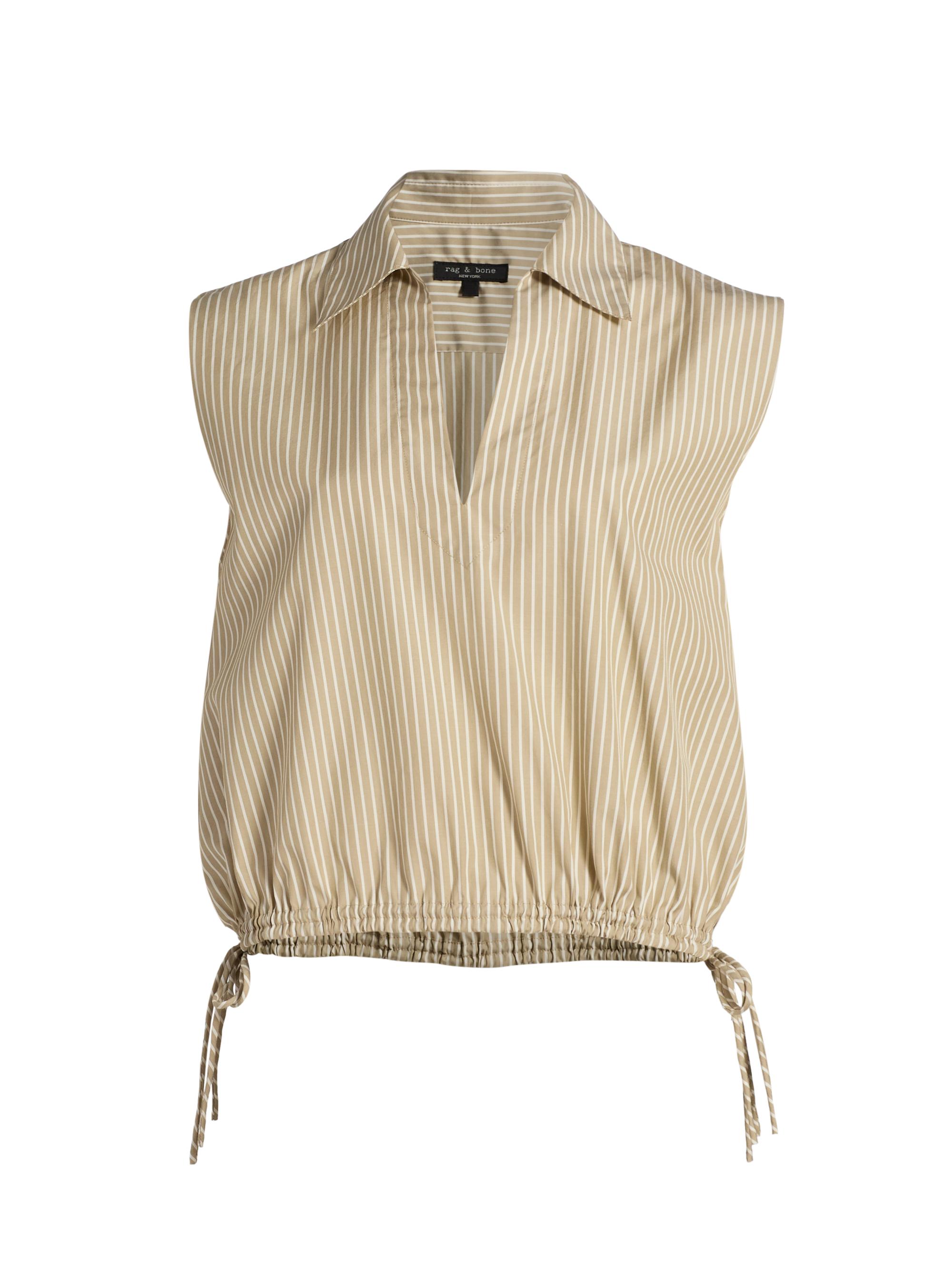 rag & bone Women's Fiona Striped Sleeveless Top - Beige Stripe