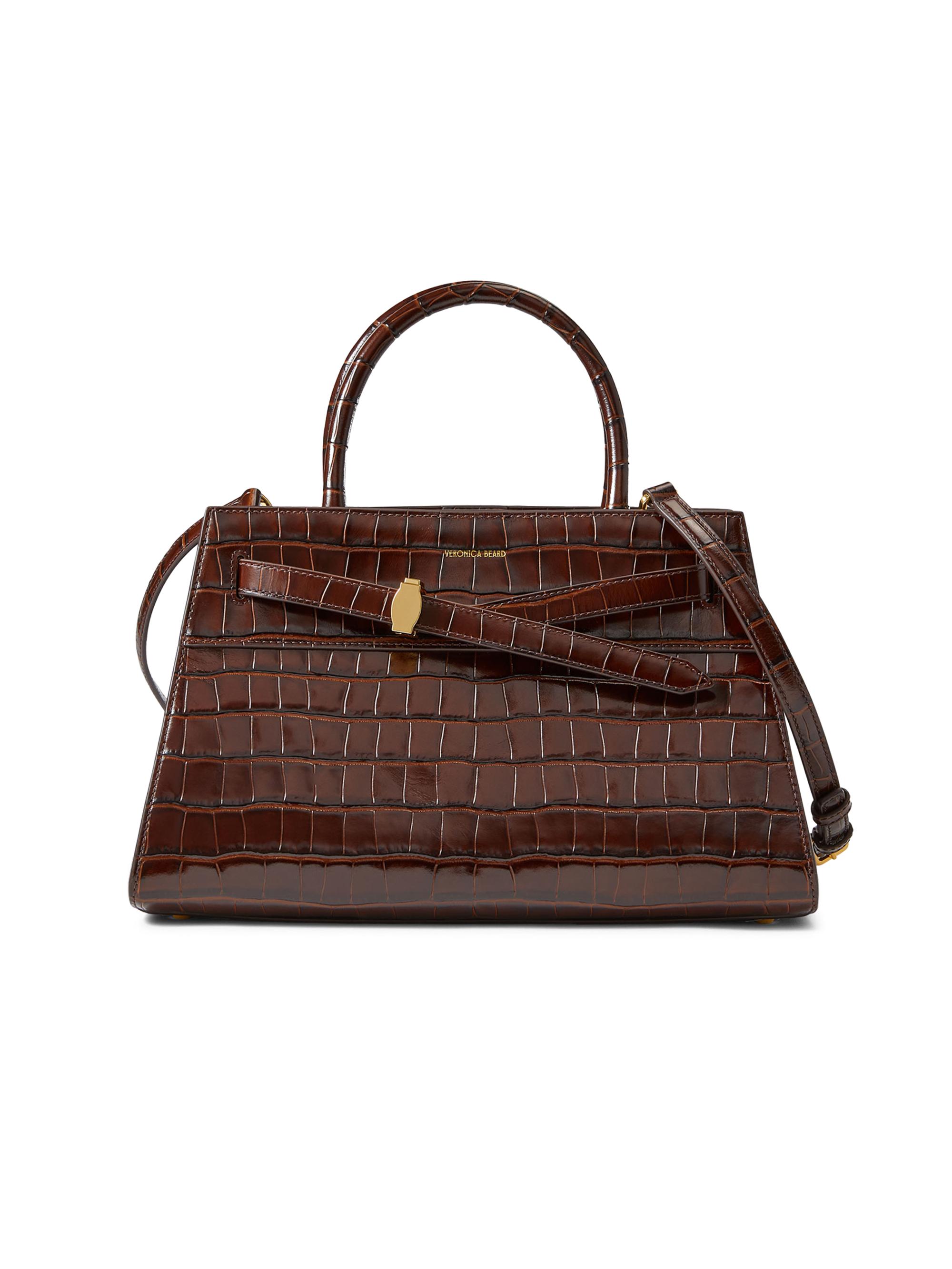 Veronica Beard Croc-Embossed Leather Top Handle Bag | Saks Fifth