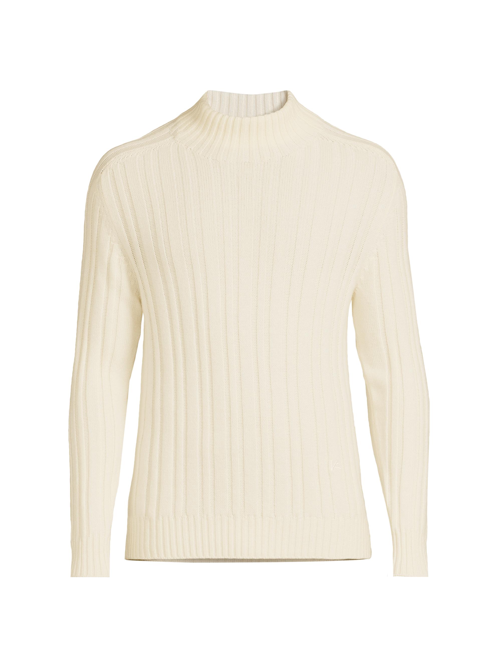 Isaia Men's Ribbed Cashmere Mockneck Sweater - Cream