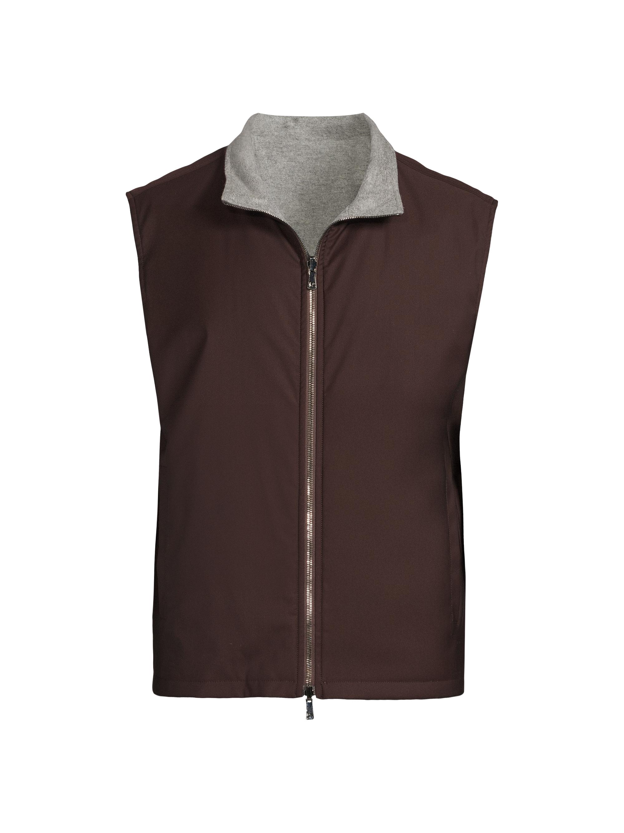 Isaia Men's Reversible Wool-Blend Vest - Dark Brown