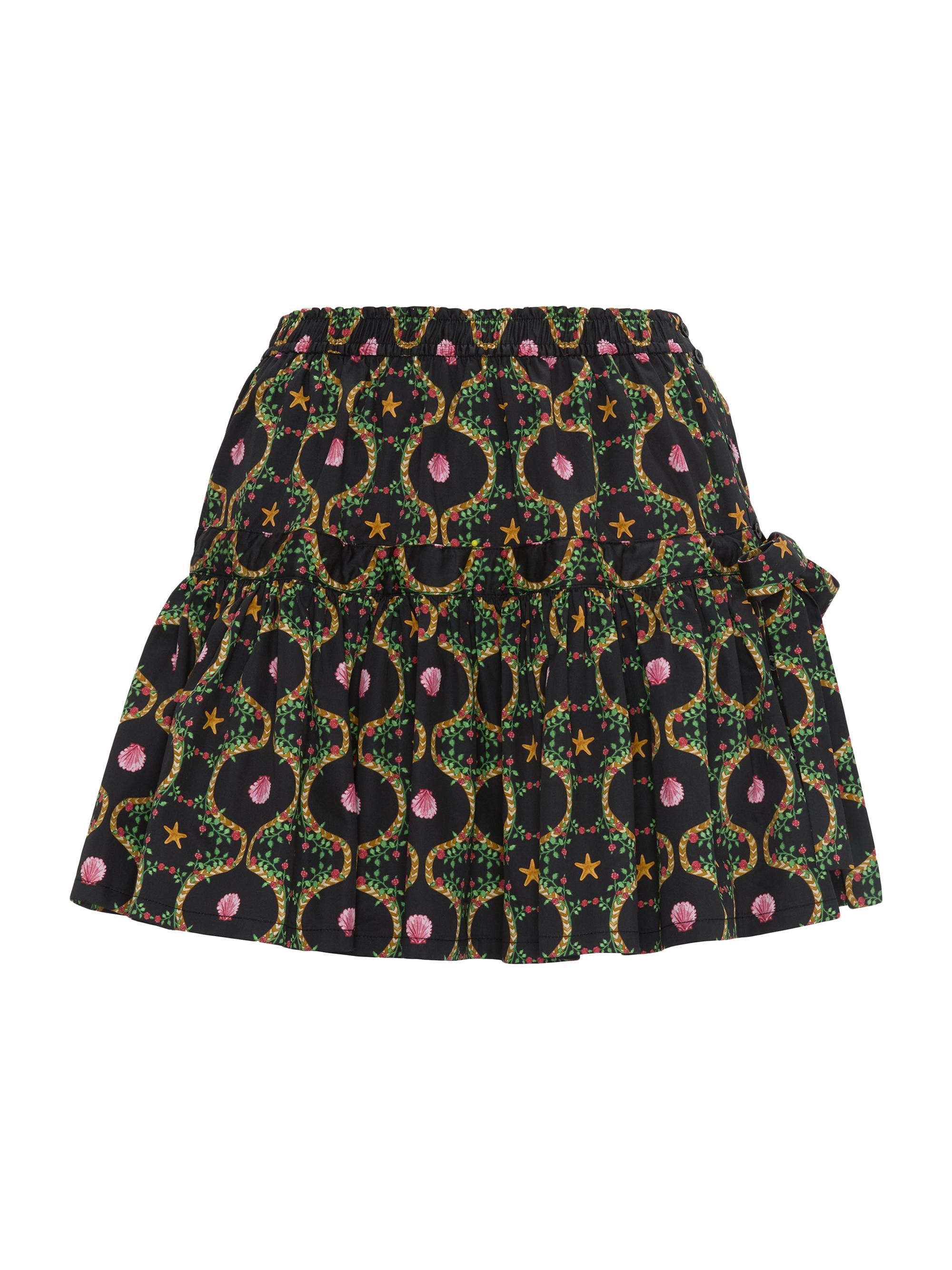 Hill House Home Women's The Chelsea Skirt - Black Cisco Trellis