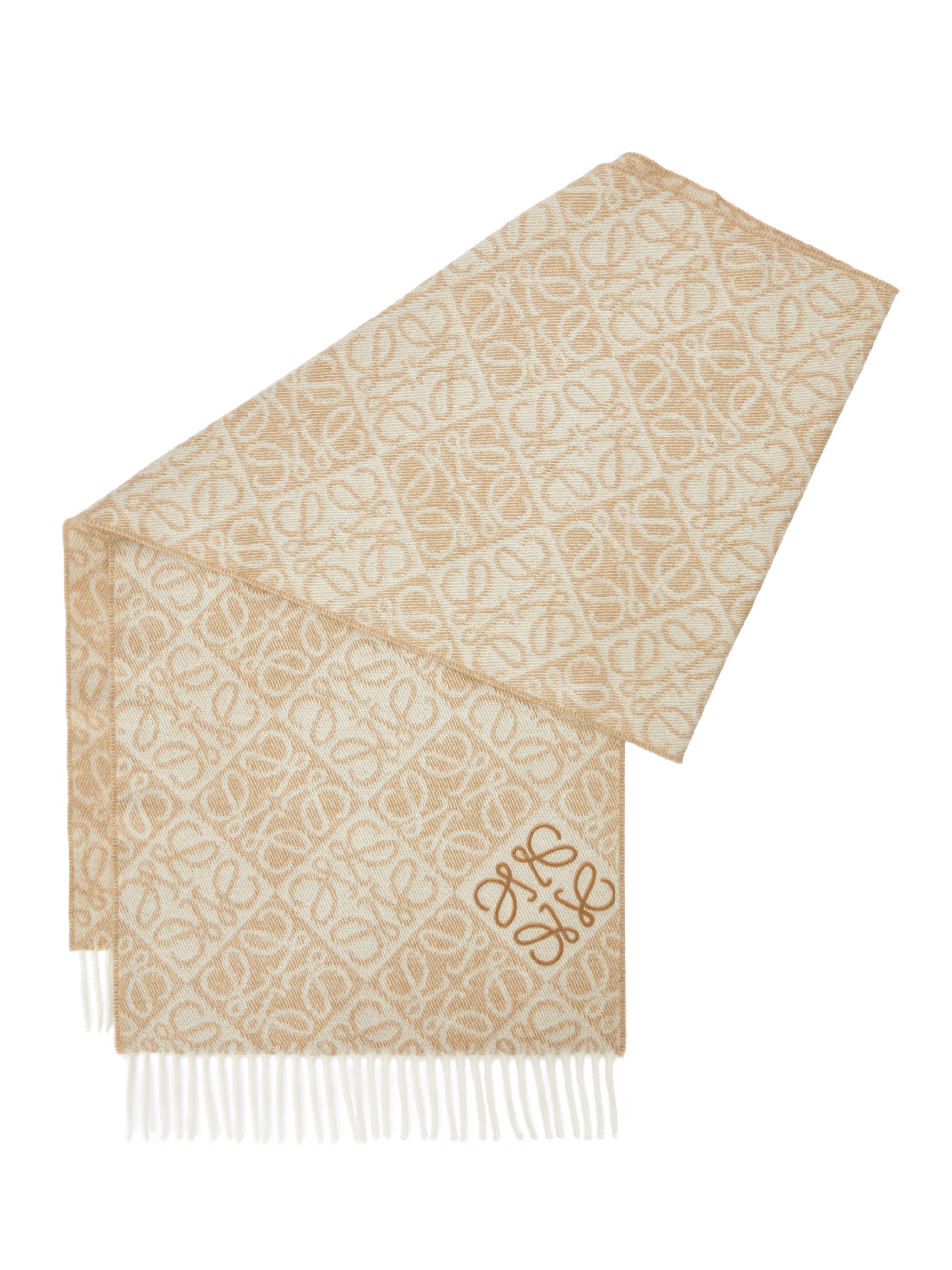 LOEWE Women's Anagram Wool-Cashmere Scarf - Beige