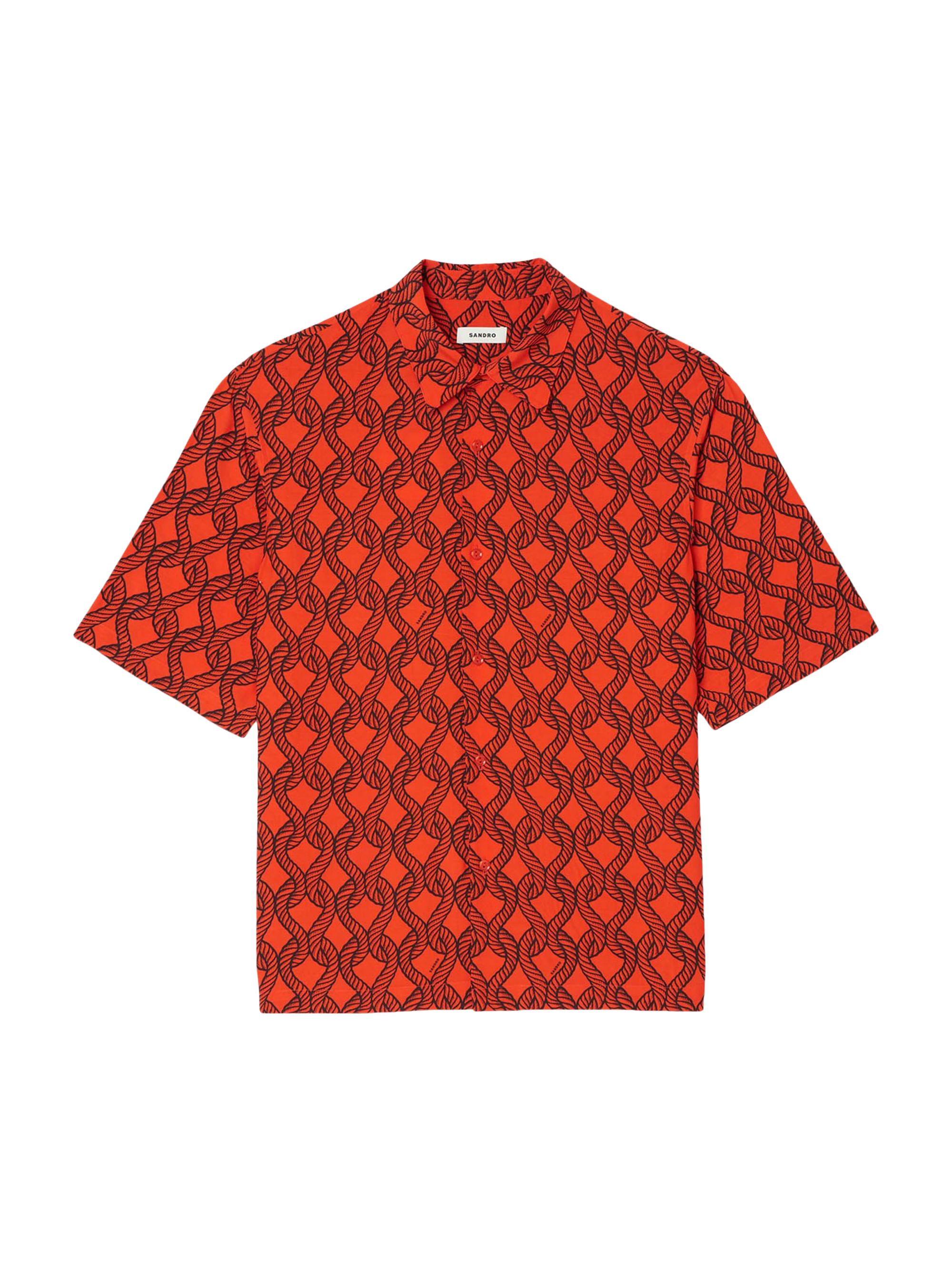 Sandro Men's Loose-Fit Rope Print T-Shirt - Butter Cream