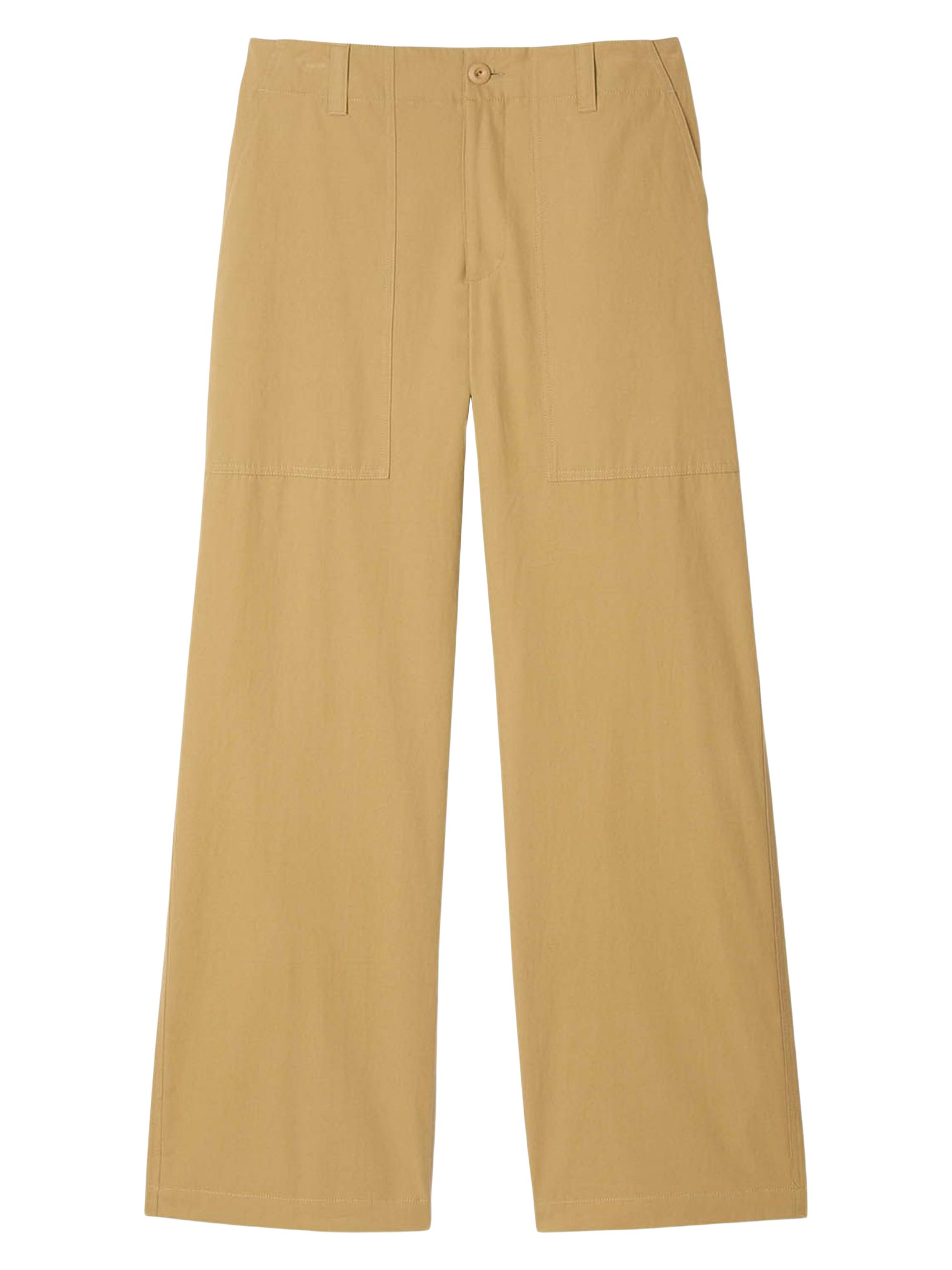 Sandro Men's Wide-Leg Cotton Trousers - Ocher Yellow