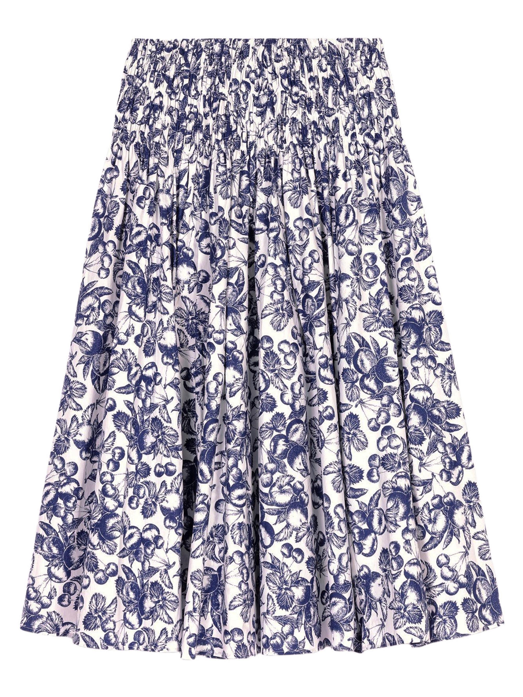 Maje Women's Printed Maxi Skirt - Blue Fruits Print