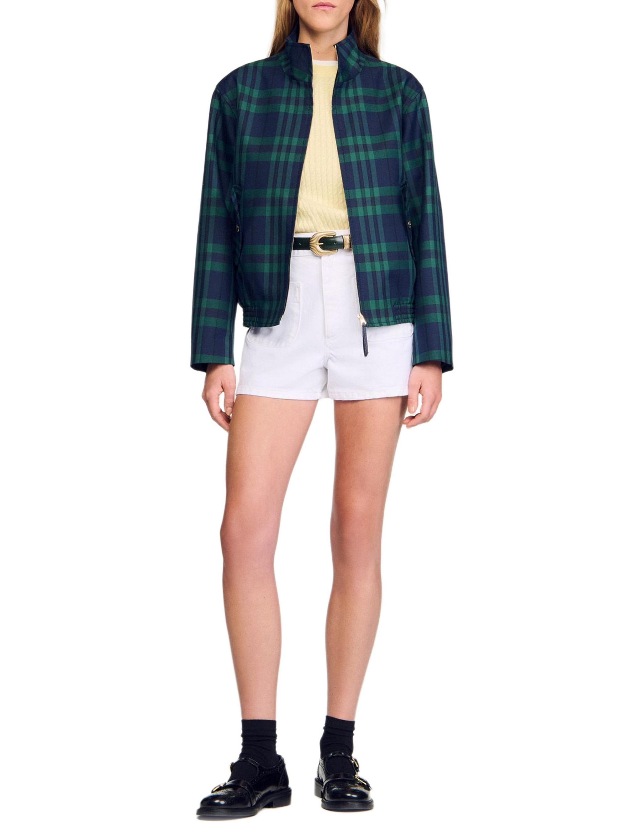 Andequal checked over jacket ブルー checked over jacket – andequal