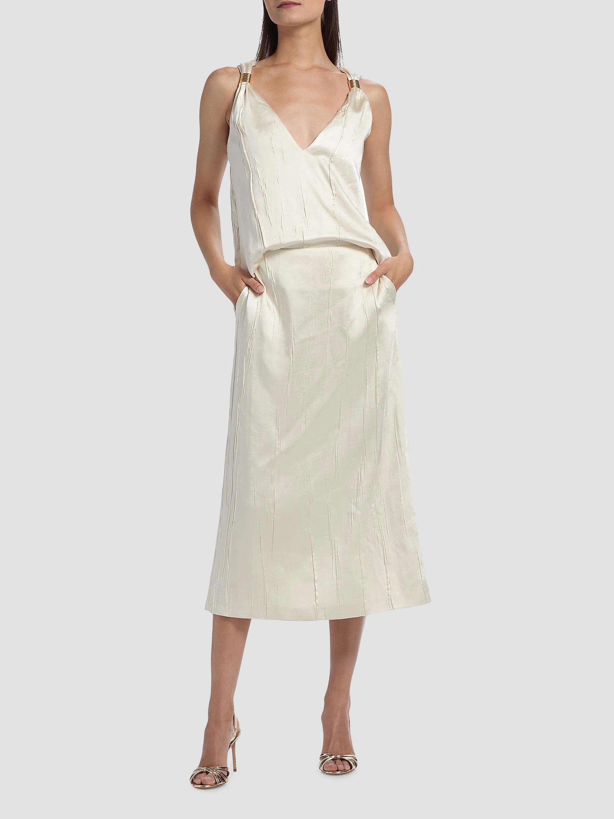 Brandon Maxwell Tiernery Satin Straight Midi- Skirt | Saks Fifth Avenue
