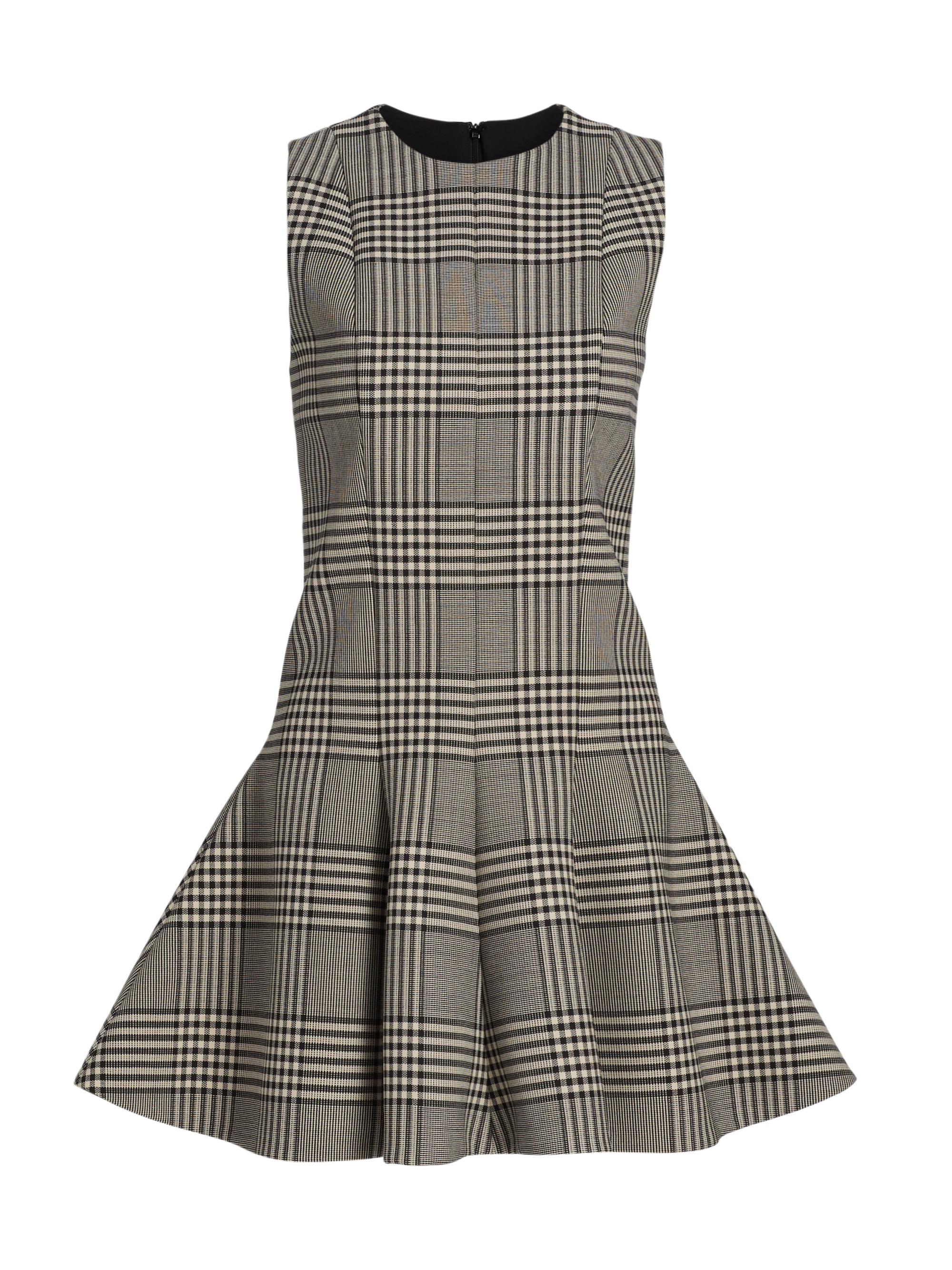 Brandon Maxwell Women's The Sophie Plaid Virgin Wool Minidress - Prince Of Wales Plaid