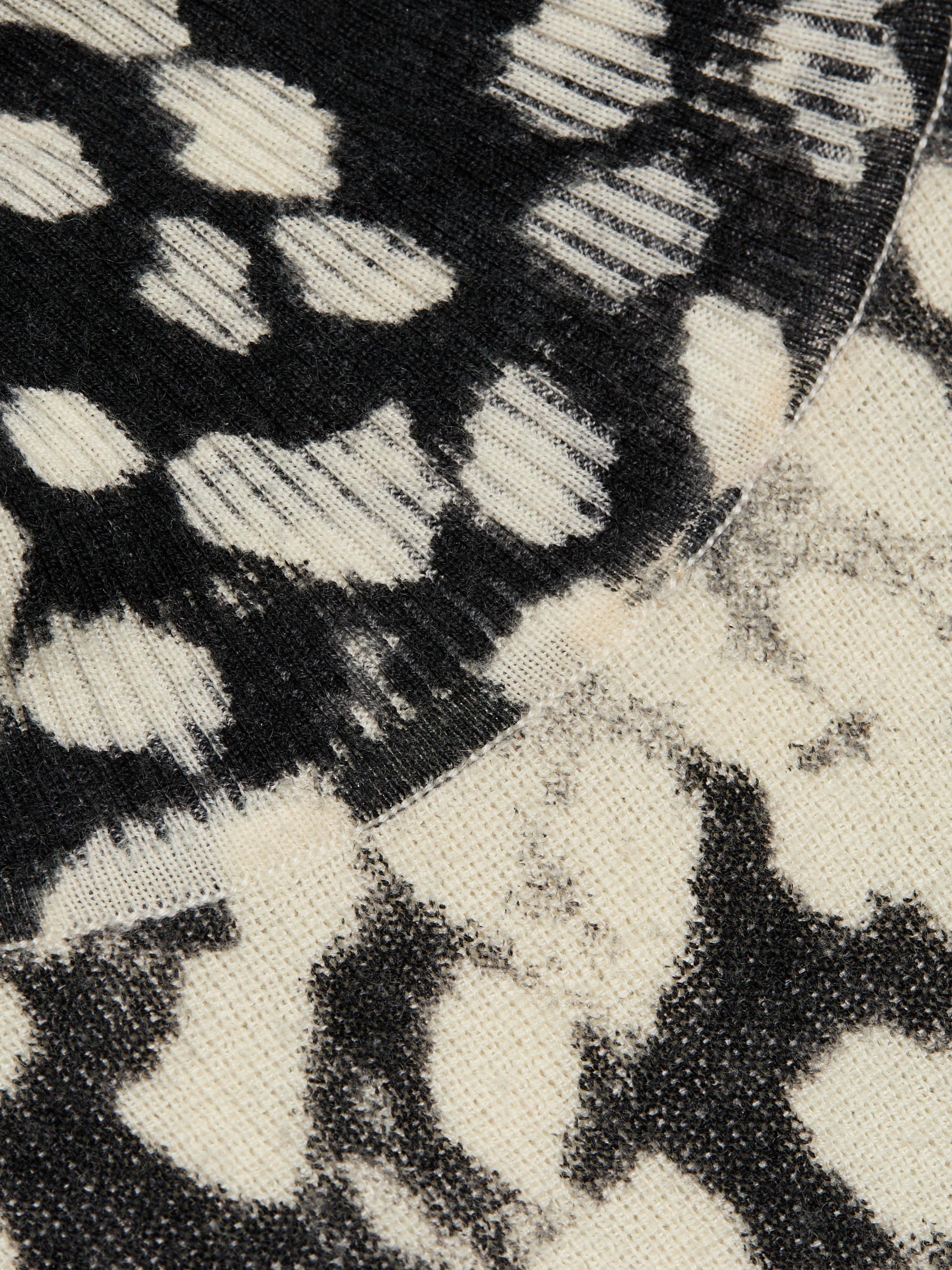 Brandon Maxwell The Camille Hand-Printed Cashmere Turtleneck Dress