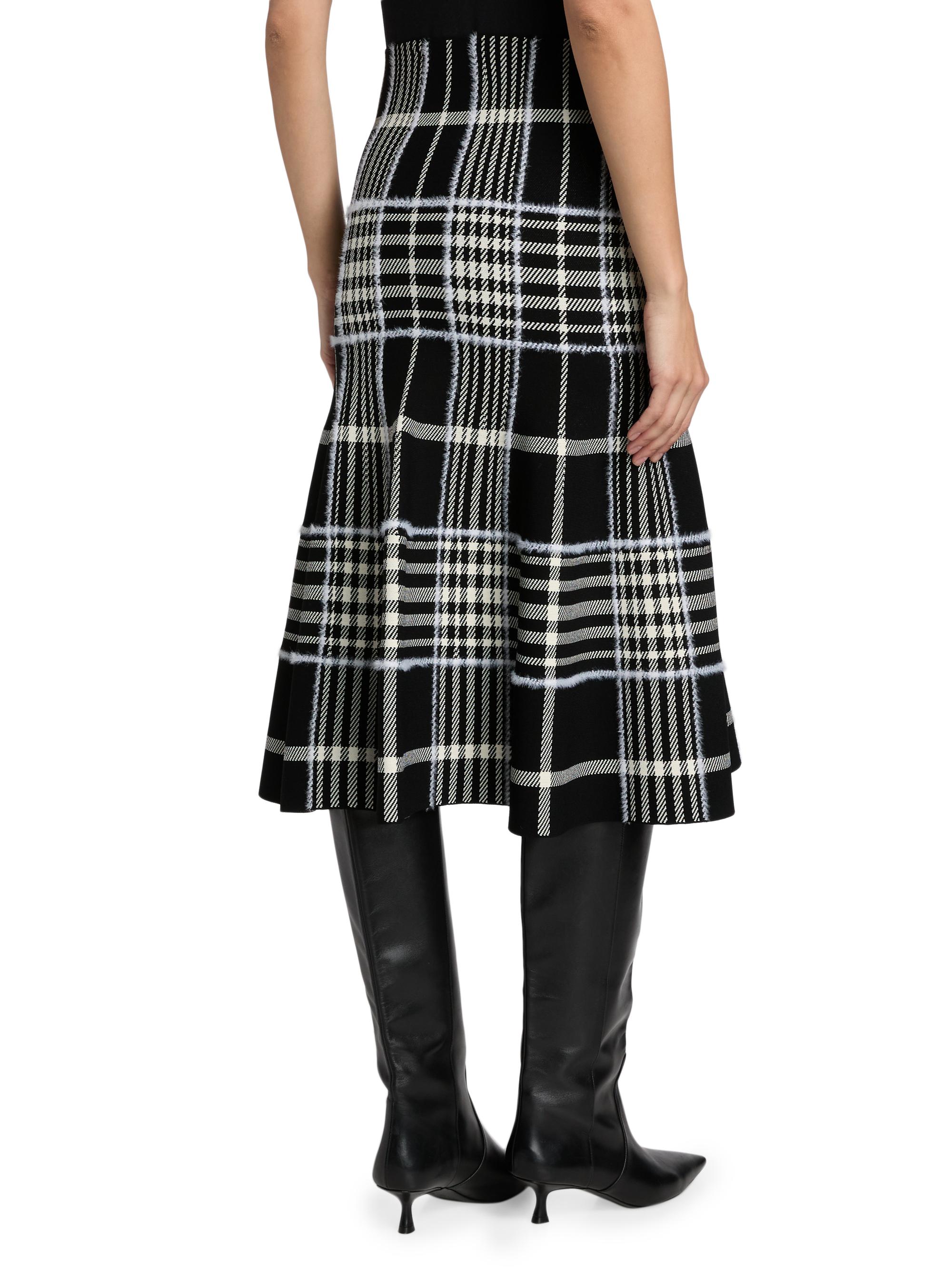 Brandon Maxwell Rory Jacquard Plaid Trumpet Midi-Skirt | Saks