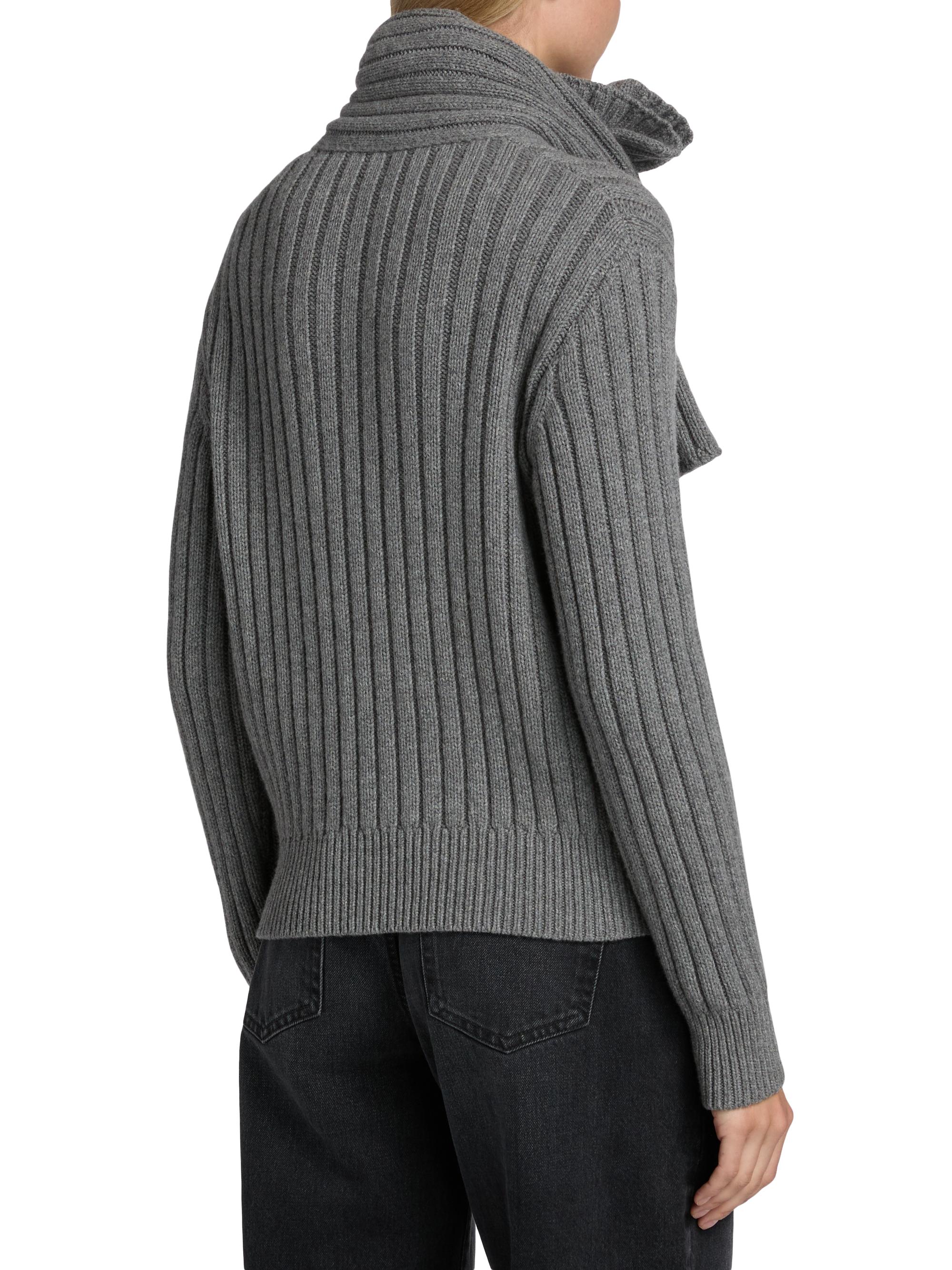 Ryan Cashmere Rib-Knit Scarf Sweater