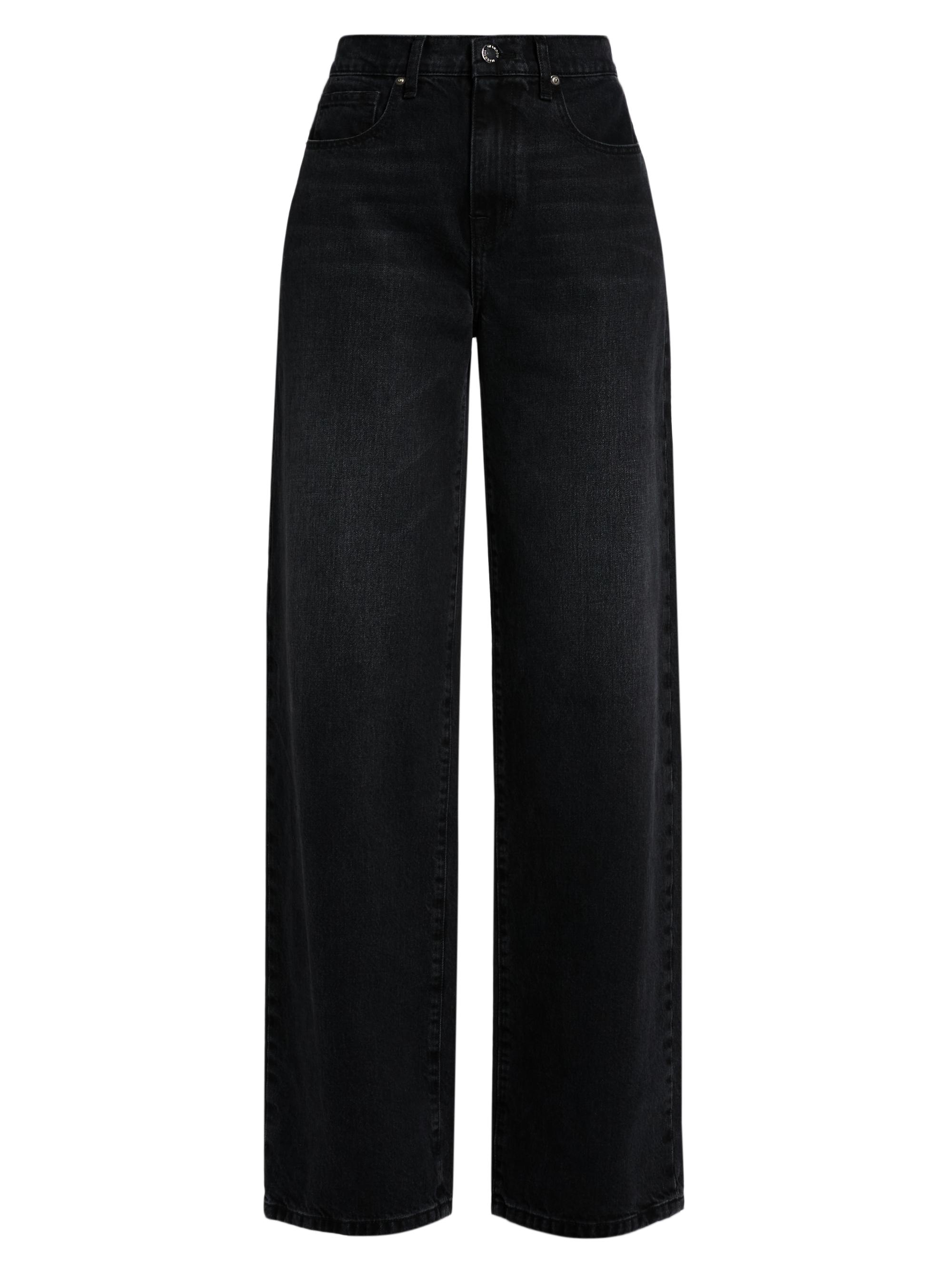 Brandon Maxwell Women's Callan Denim High-Rise Wide-Leg Jeans - Vintage Black