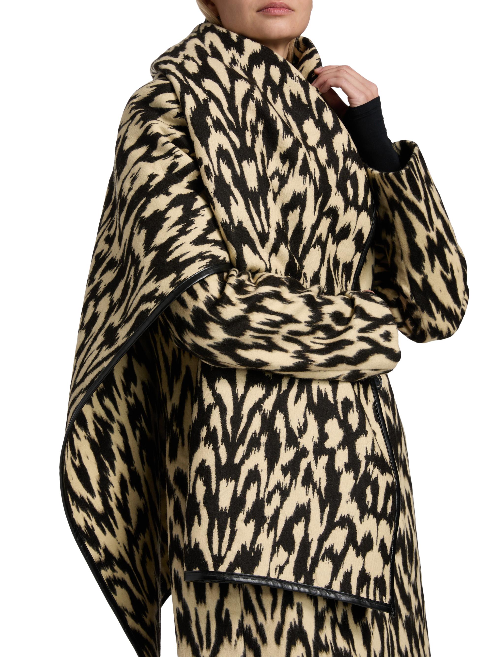 Brandon Maxwell Demi Printed Virgin Wool-Blend Double-Breasted