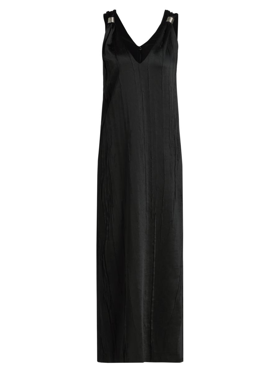 Brandon Maxwell Women's Keke Deep V Shift Midi-dress In Black
