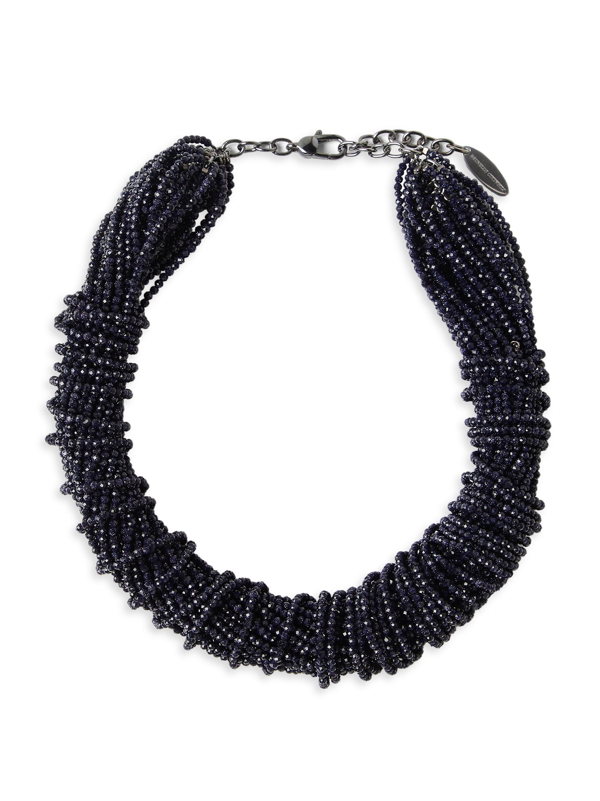 Brunello Cucinelli Women's Blue Sandstone and Sterling Silver Choker - Night