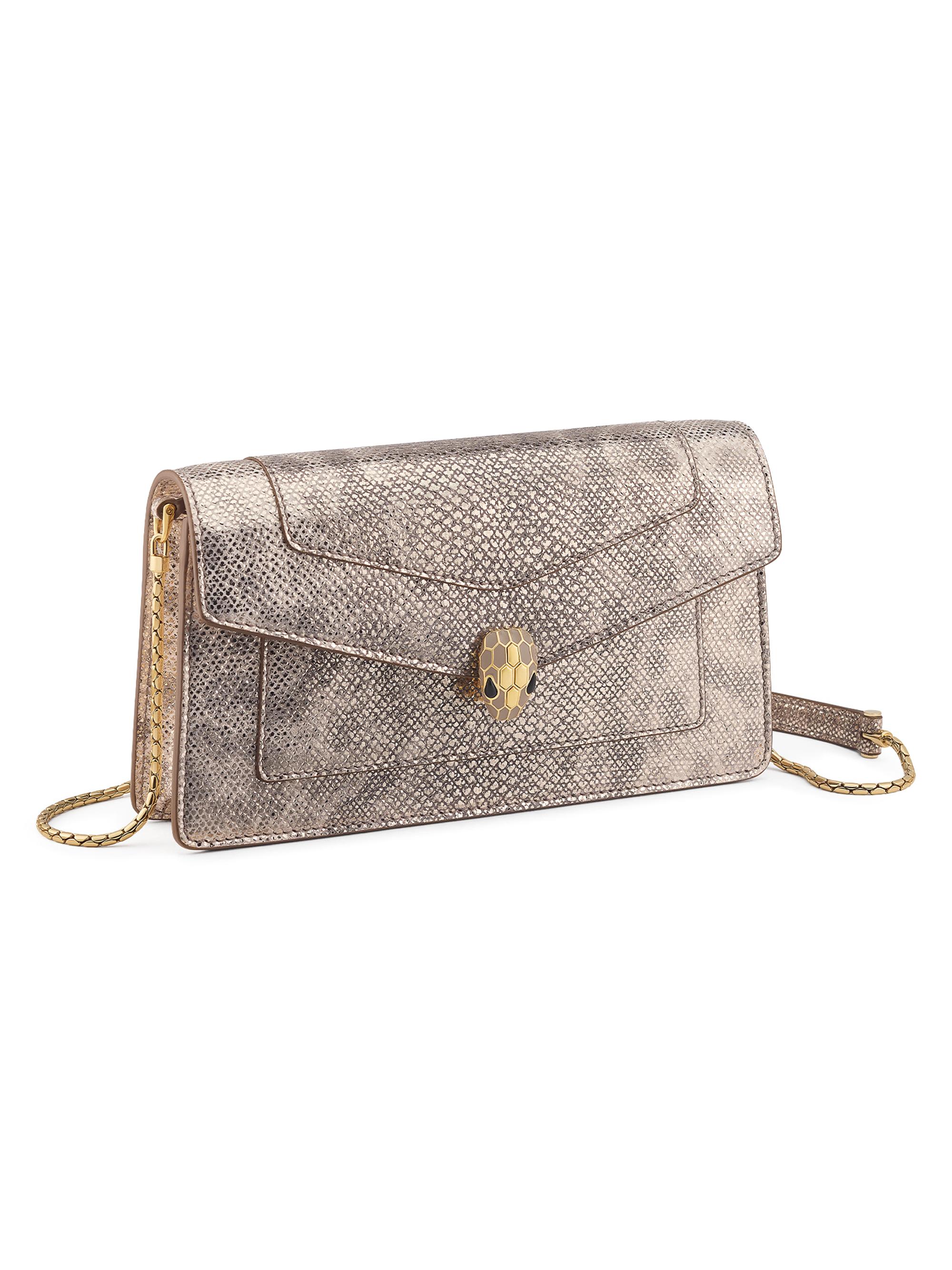 BVLGARI Women's Serpenti Forever Snakeskin-Embossed Leather Pochette - Milky Opal