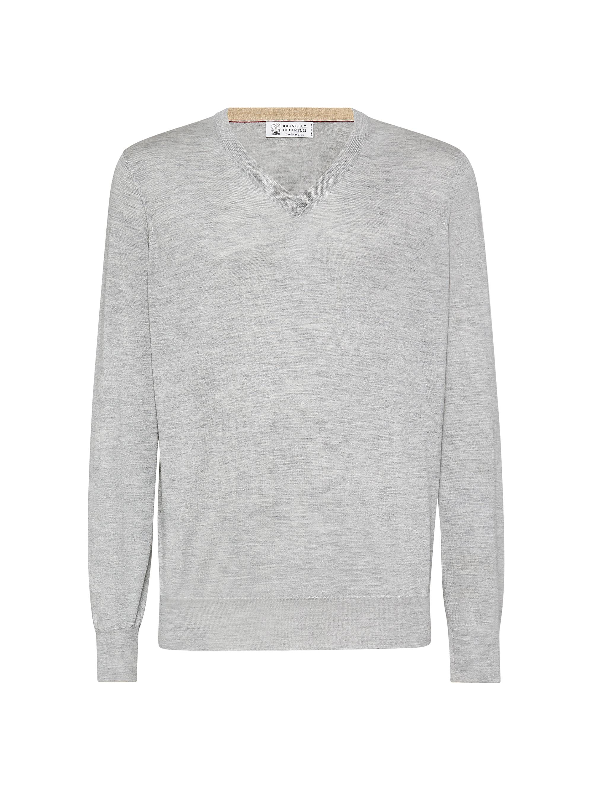 Brunello Cucinelli Men's Cashmere And Silk Lightweight Sweater - Pebble