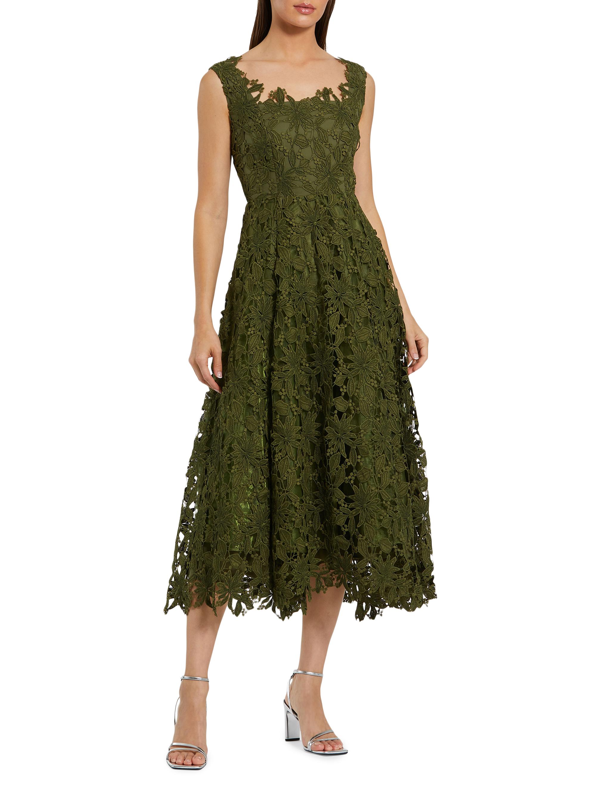 navy blue dress for baby girl Lorelai Lace Midi Dress by ML Monique Lhuillier main image 0