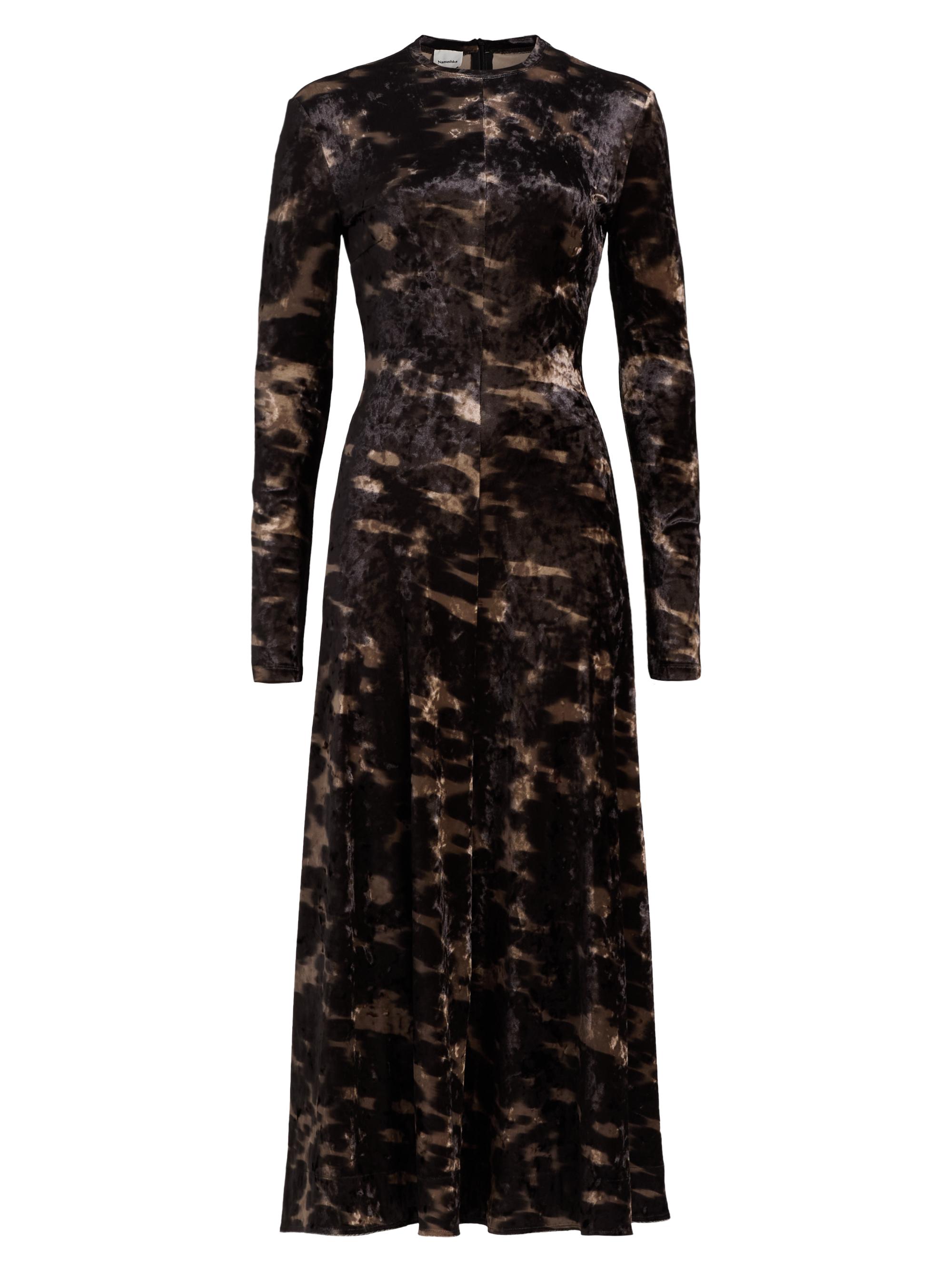 Nanushka Women's Jynx Velvet Cut Out Maxi Dress - Midnight Mocha Brown