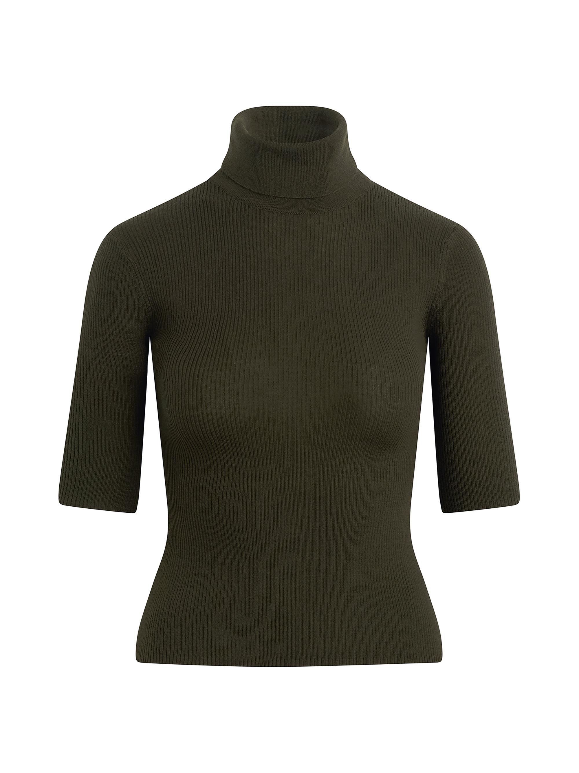 Favorite Daughter Women's The Amelia Rib-Knit Wool Turtleneck Sweater - Smoke Tree