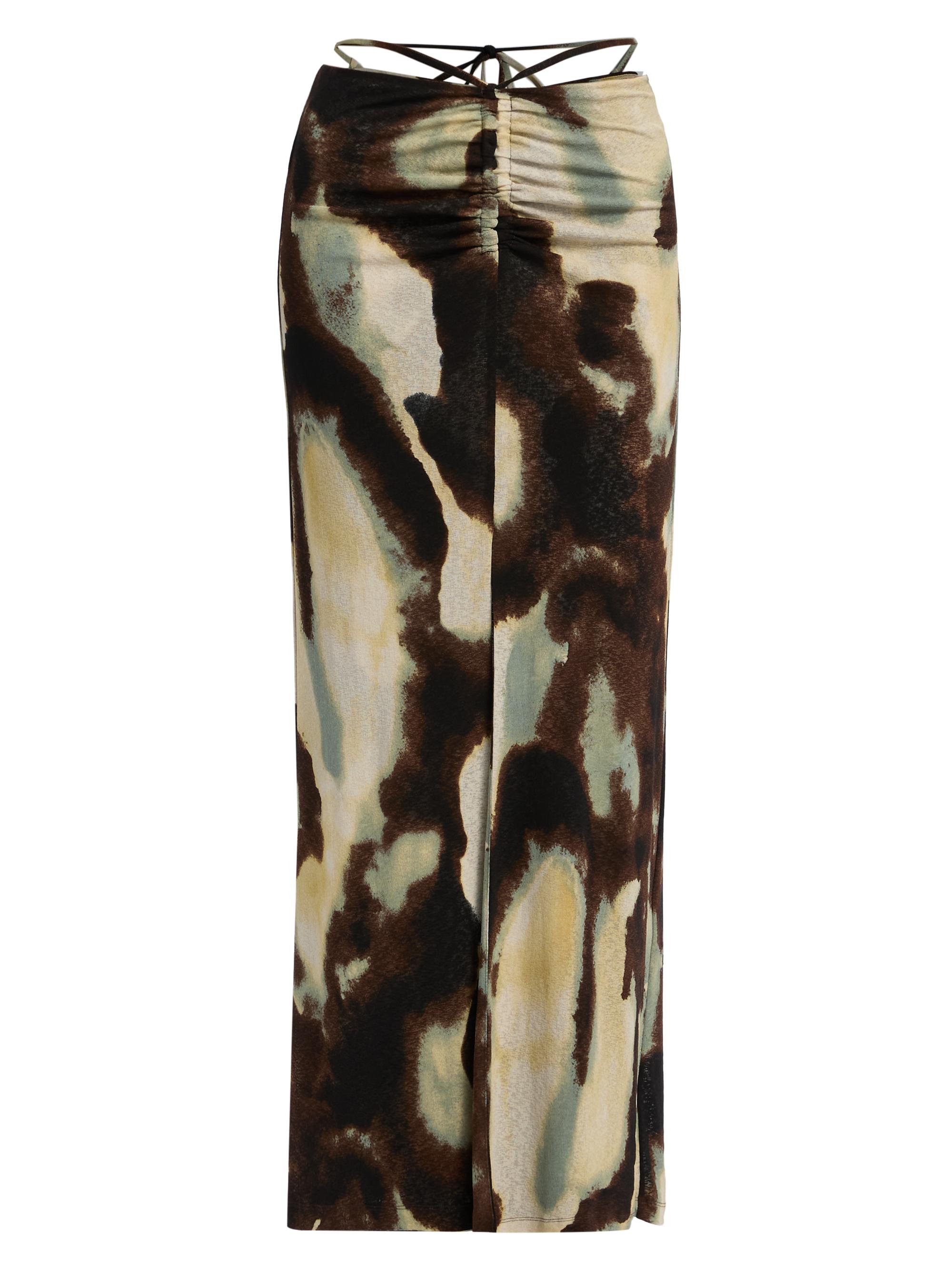 Nanushka Women's Grow Cheyen Watercolor Mesh Jersey Maxi Skirt - Watercolor Sage