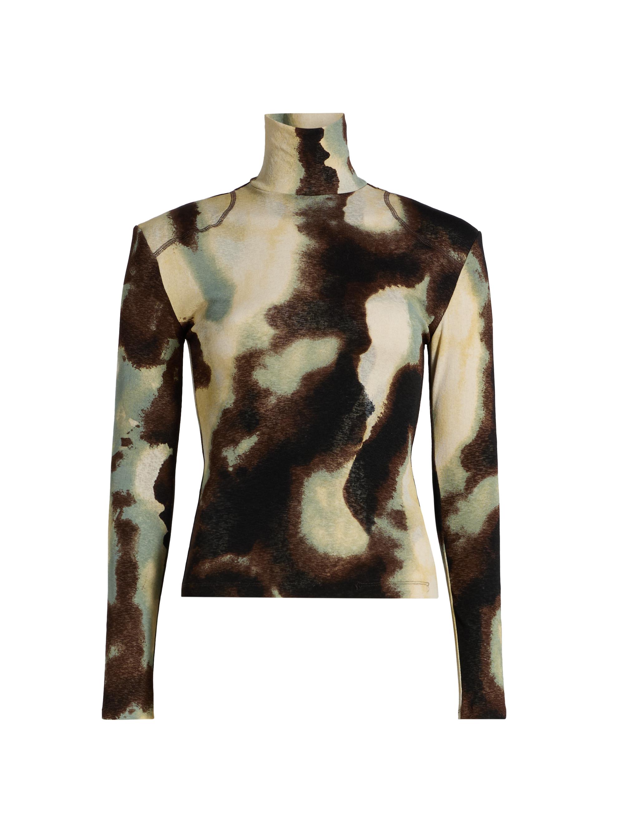 Nanushka Women's Grow Nayeli Watercolor Mesh Jersey Top - Watercolor Sage