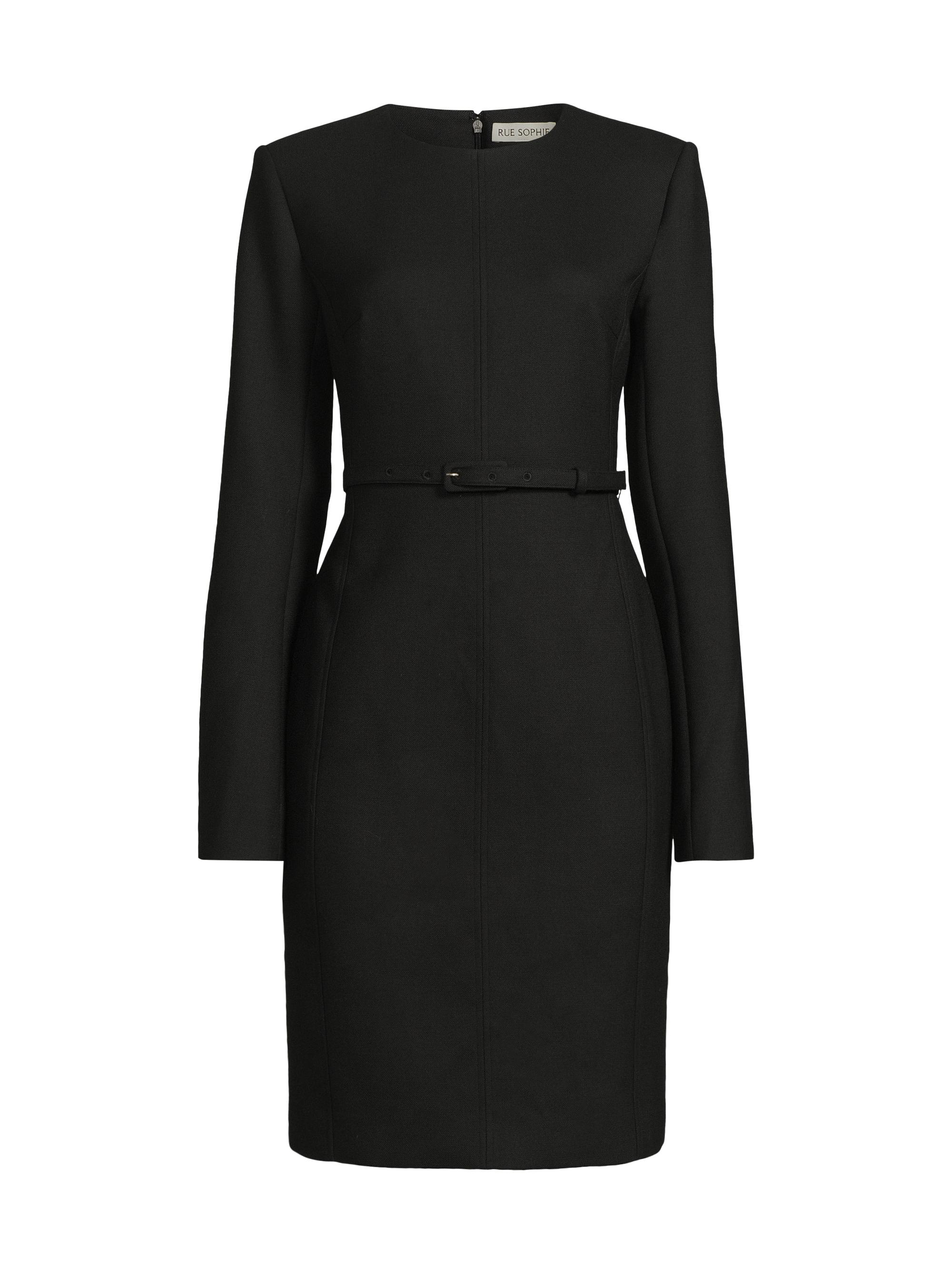 Rue Sophie Women's Kember Belted Knee-Length Dress - Black