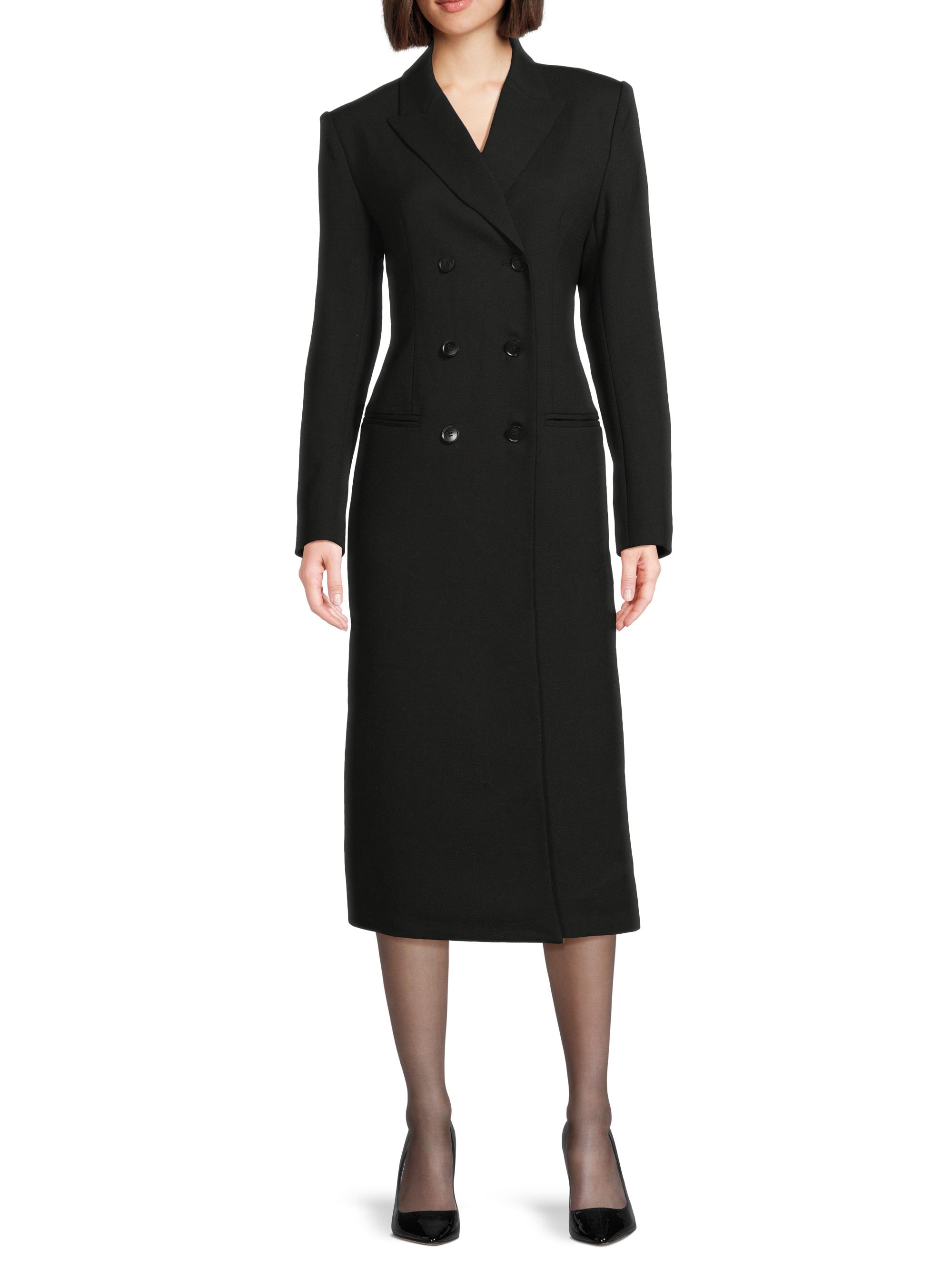 Lorde Stretch-Wool Double-Breasted Coat