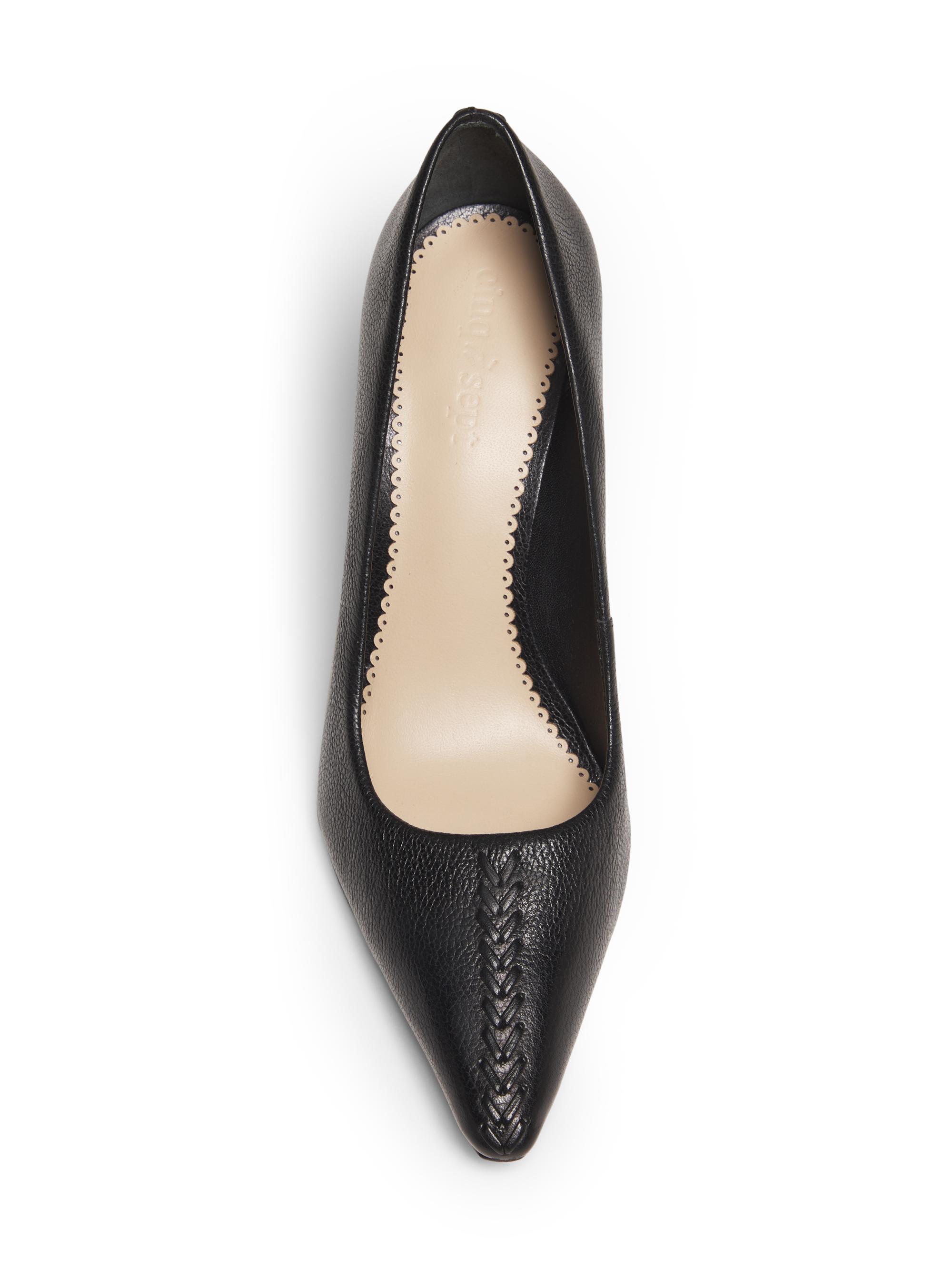 Cinq à Sept Giselle 85MM Whipstitch Leather Pumps | Saks Fifth Avenue