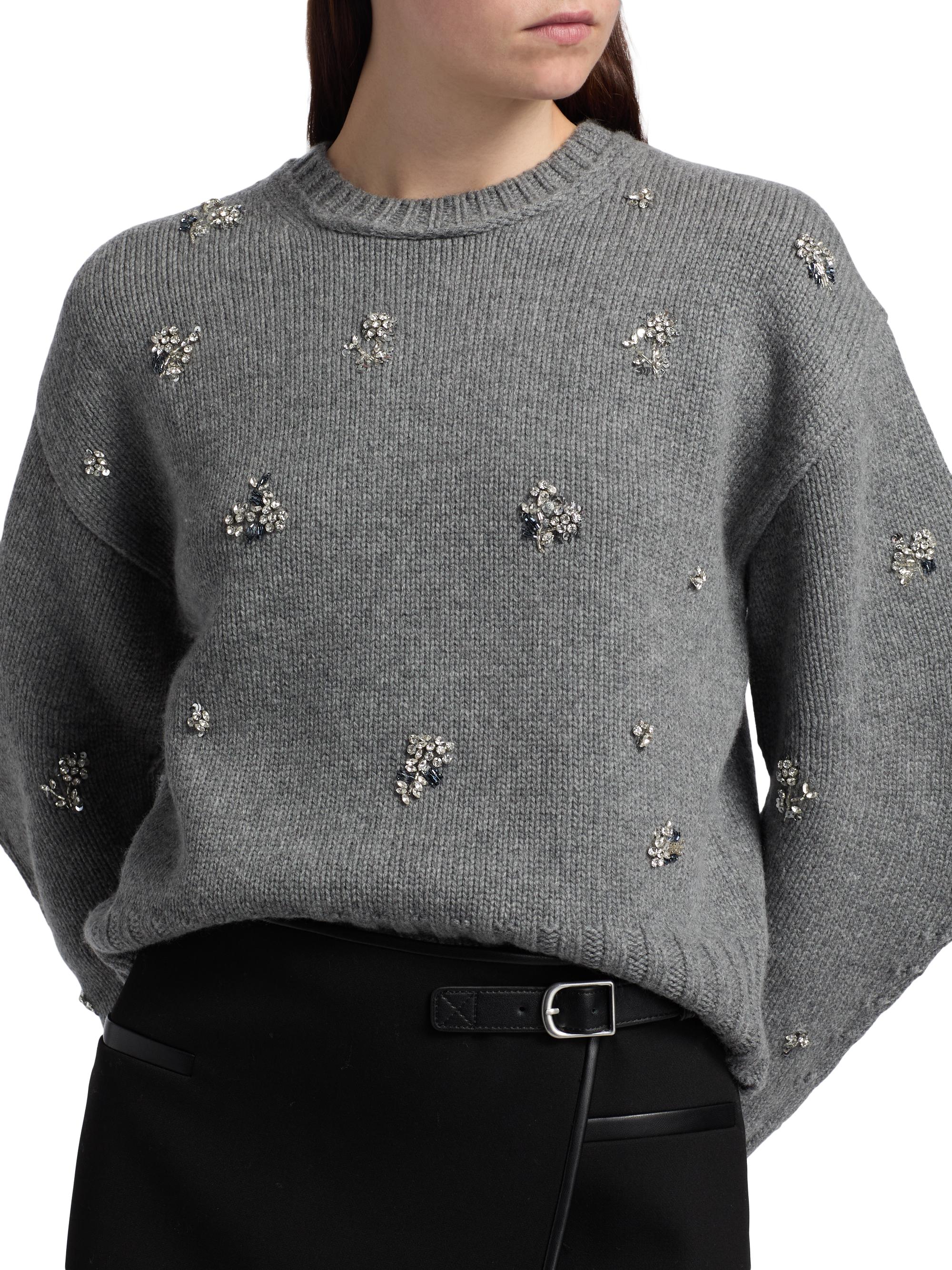 SIMKHAI Coraline Embellished Wool-Cashmere Crewneck Sweater | Saks