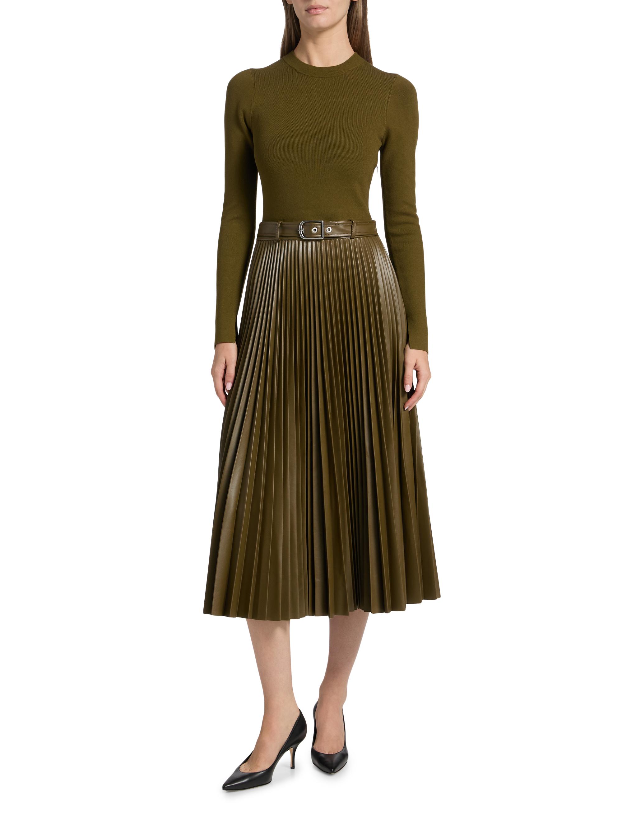 SIMKHAI Abilene Mixed-Media Midi-Dress | Saks Fifth Avenue