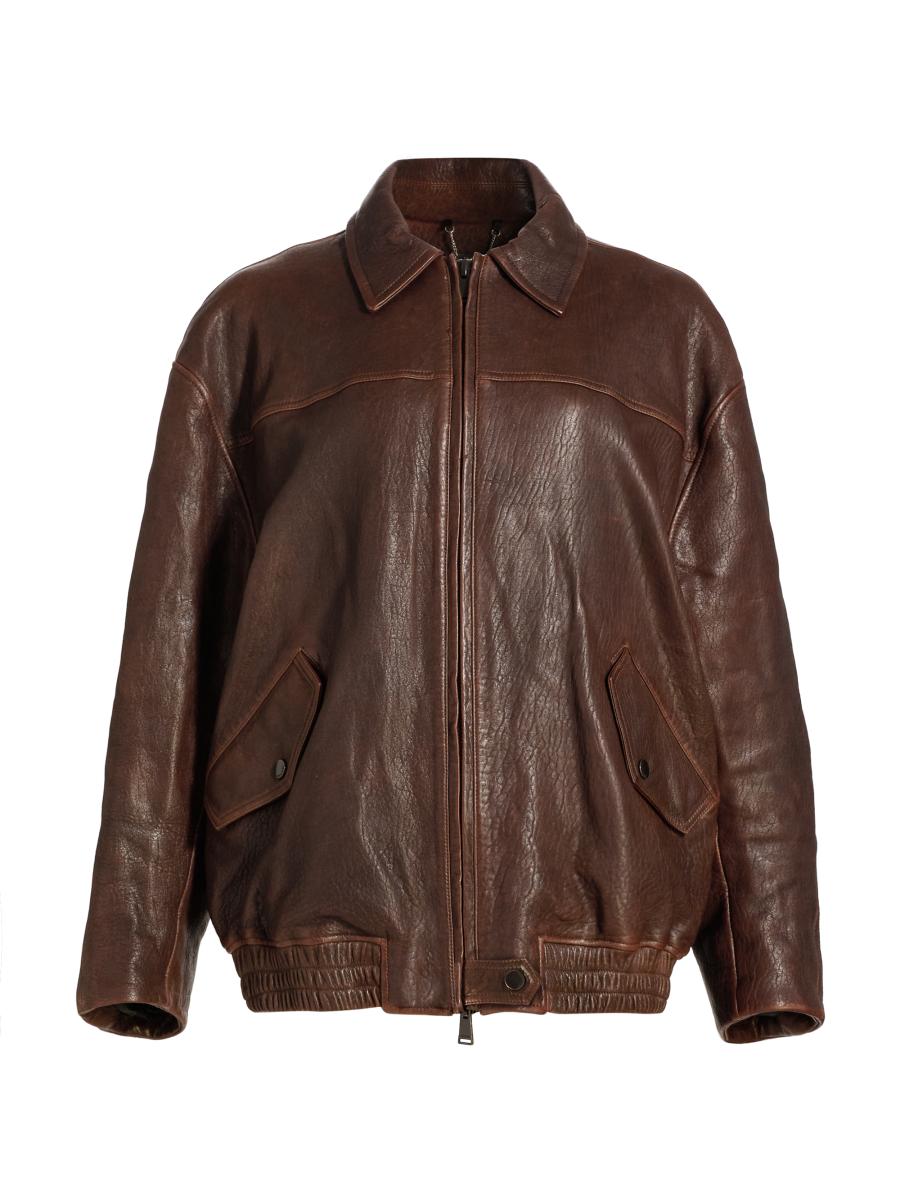Simkhai Women's Huntington Leather Oversized Jacket