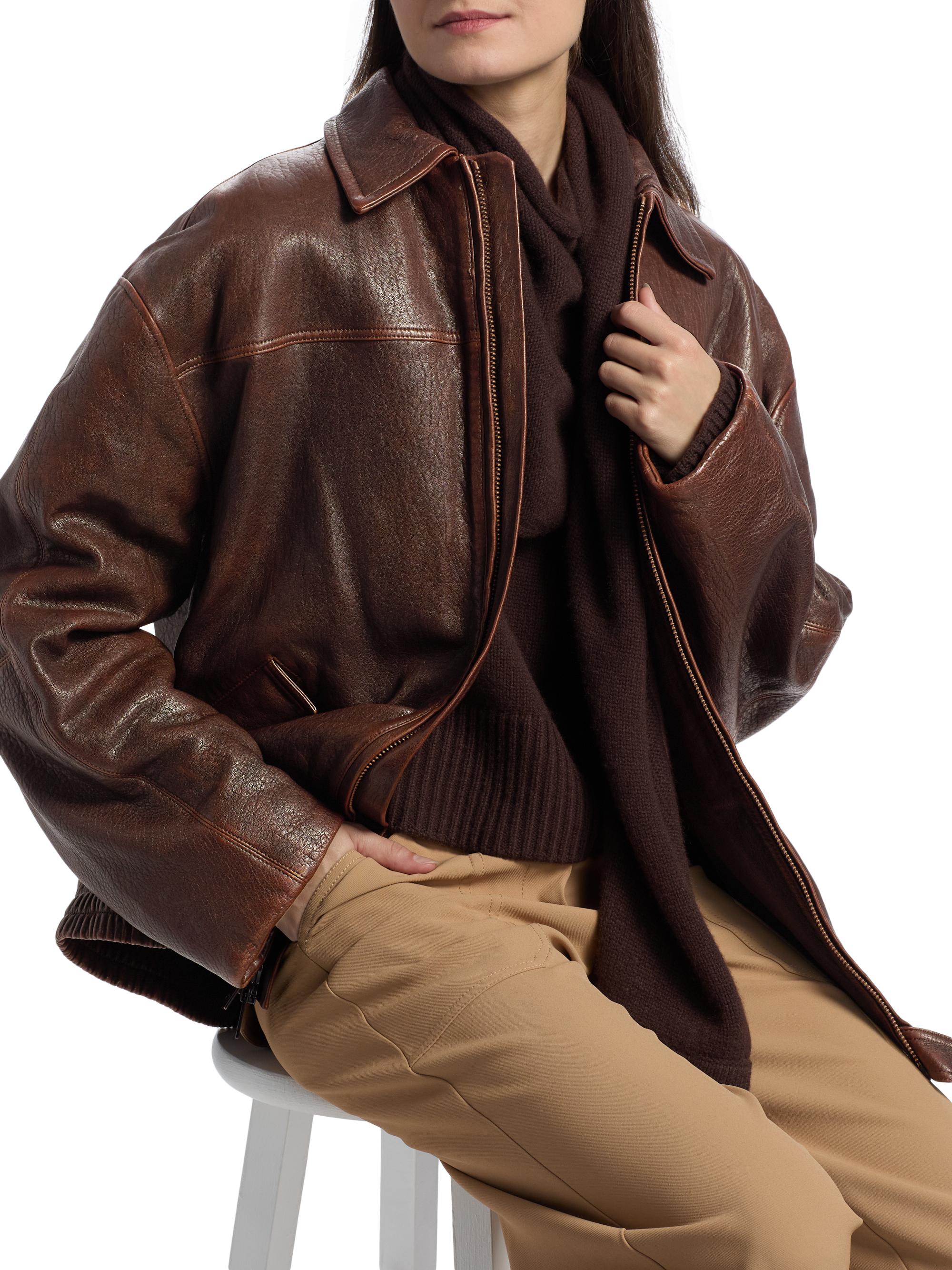 SIMKHAI Huntington Leather Oversized Jacket | Saks Fifth Avenue