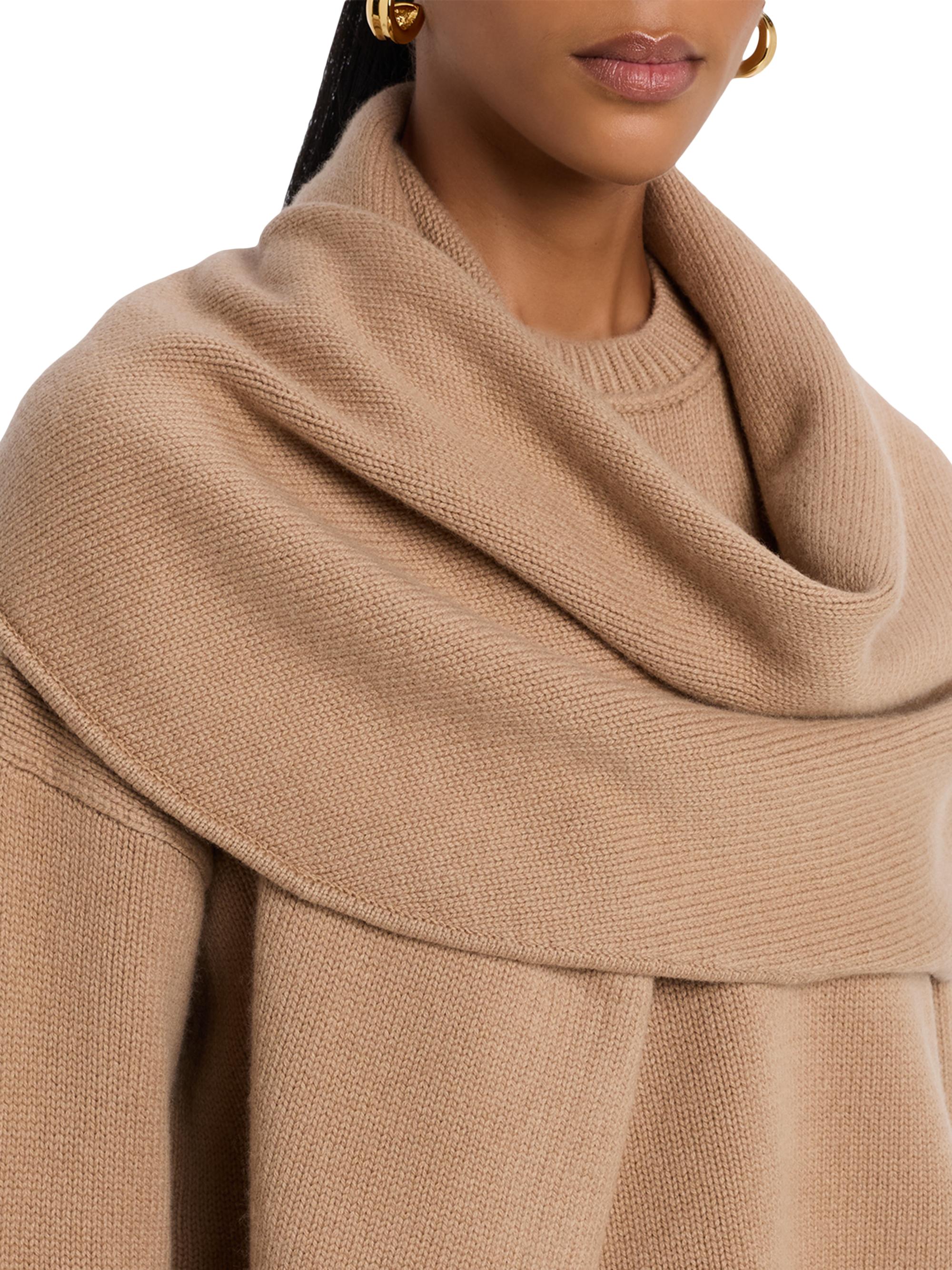 トップス T/SEHNE ASYMMETRIC GROWN-ON SCARF JUMPER T/SEHNE ASYMMETRIC GROWN-ON SCARF JUMPER