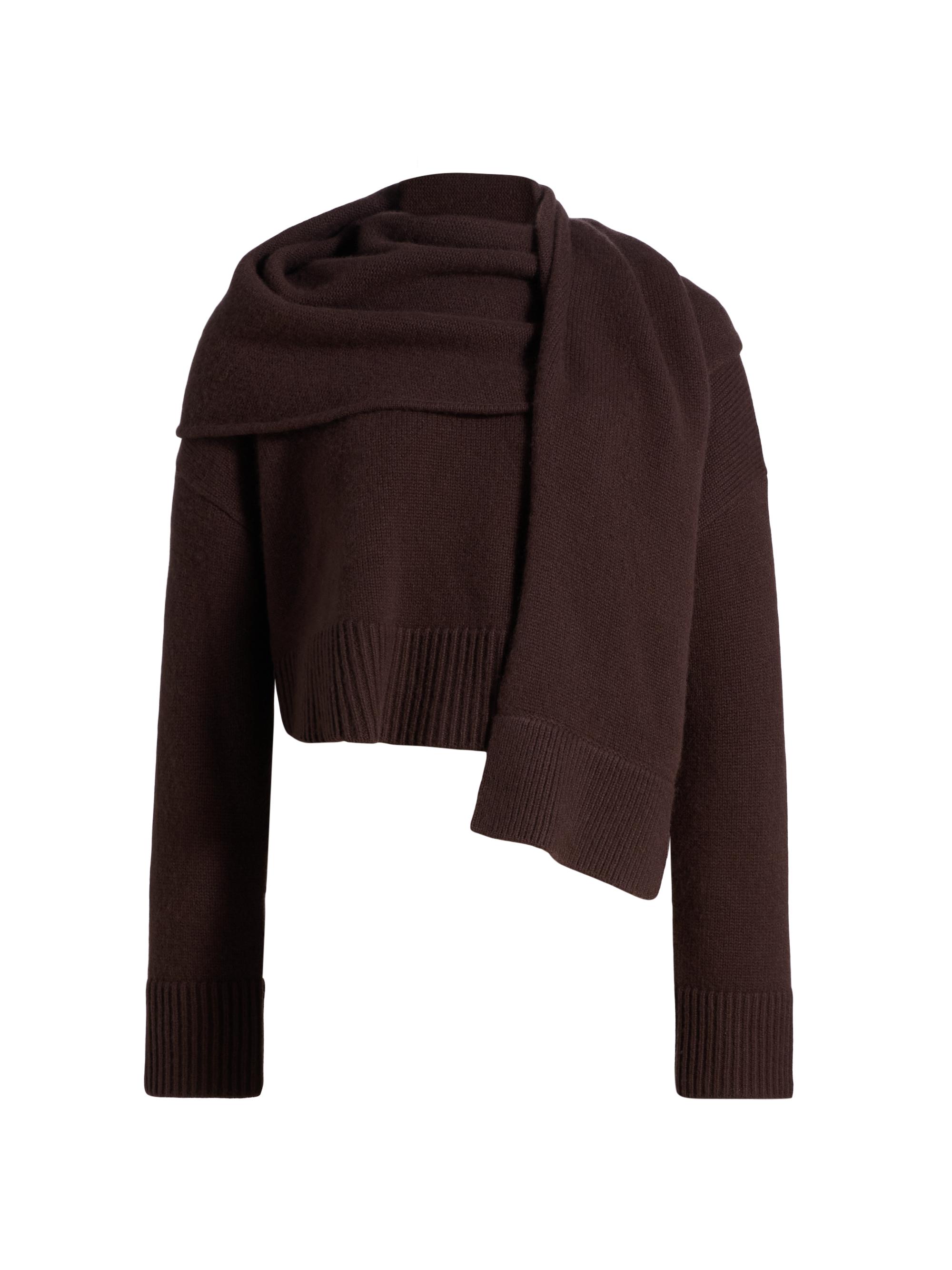 SIMKHAI Women's Elson Scarf Sweater - Chocolate