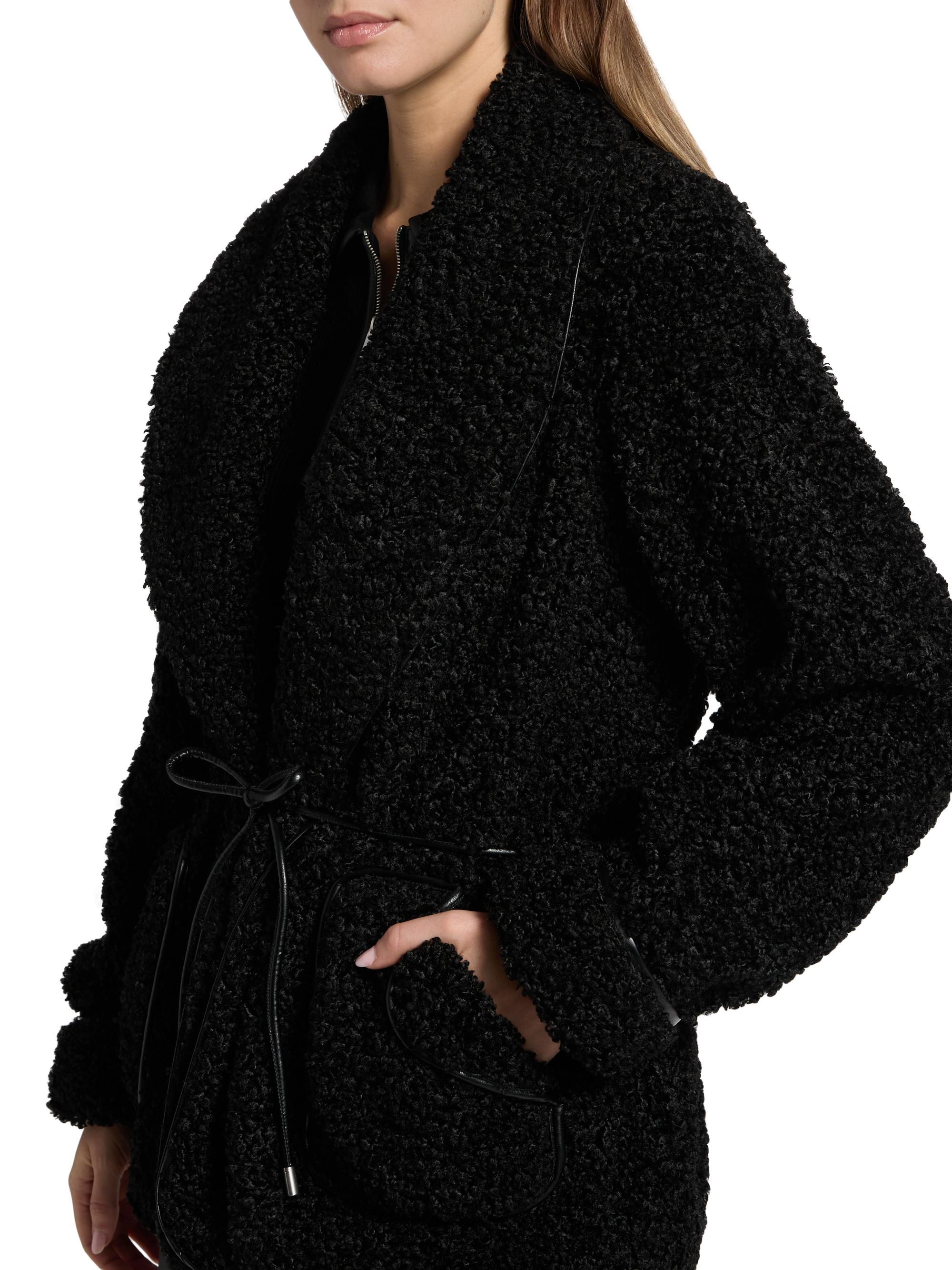 SIMKHAI Kimia Tie-Waist Faux Sherpa Jacket | Saks Fifth Avenue