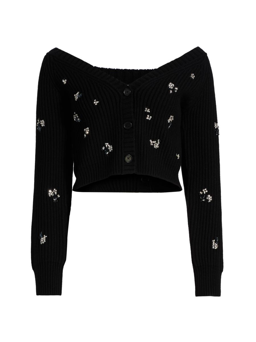 Simkhai Women's Novah Crystal-embellished Cardigan In Black