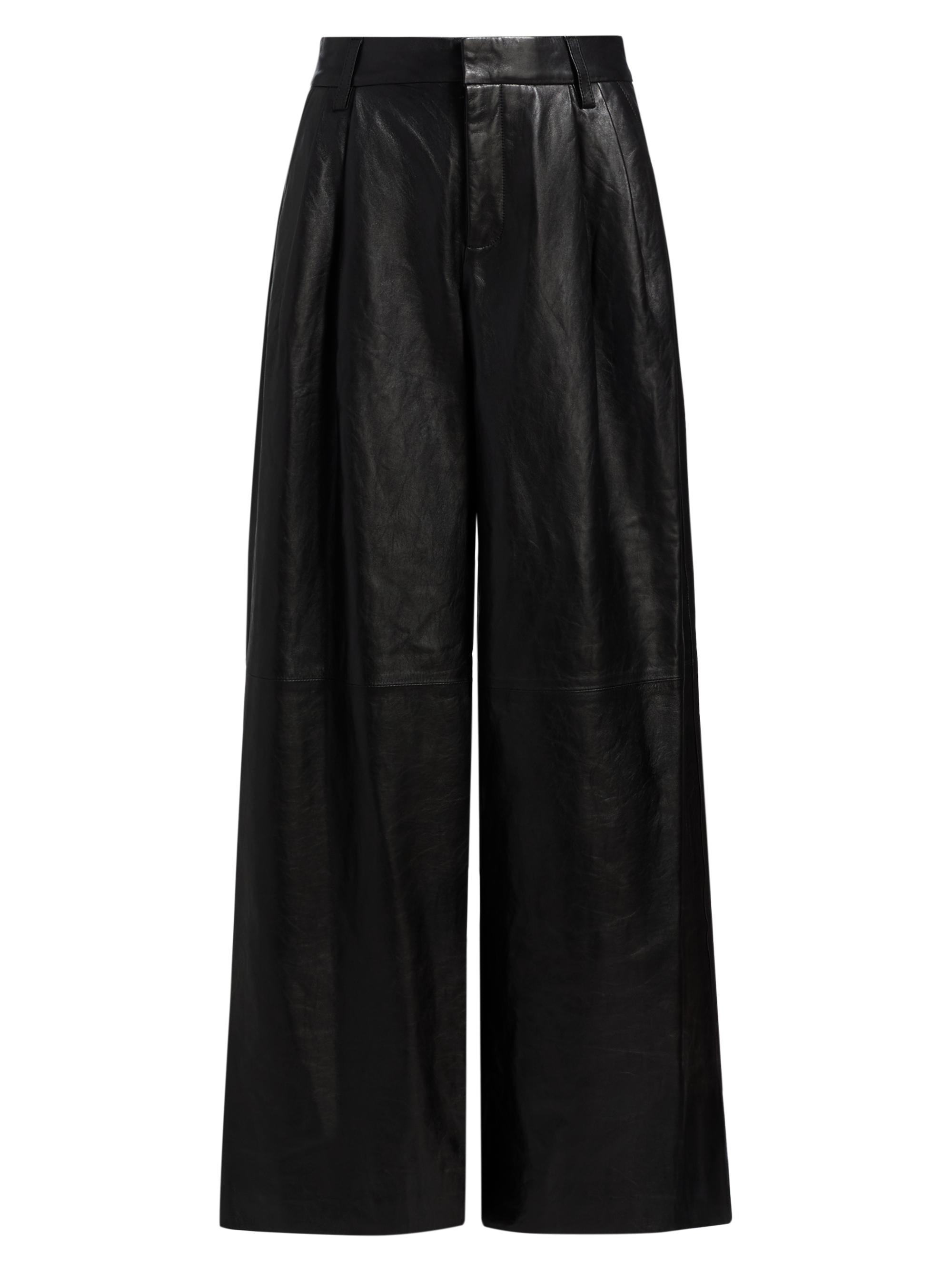Cynthia Rowley Croc-Embossed Leather Wide-Leg Pants | Saks Fifth